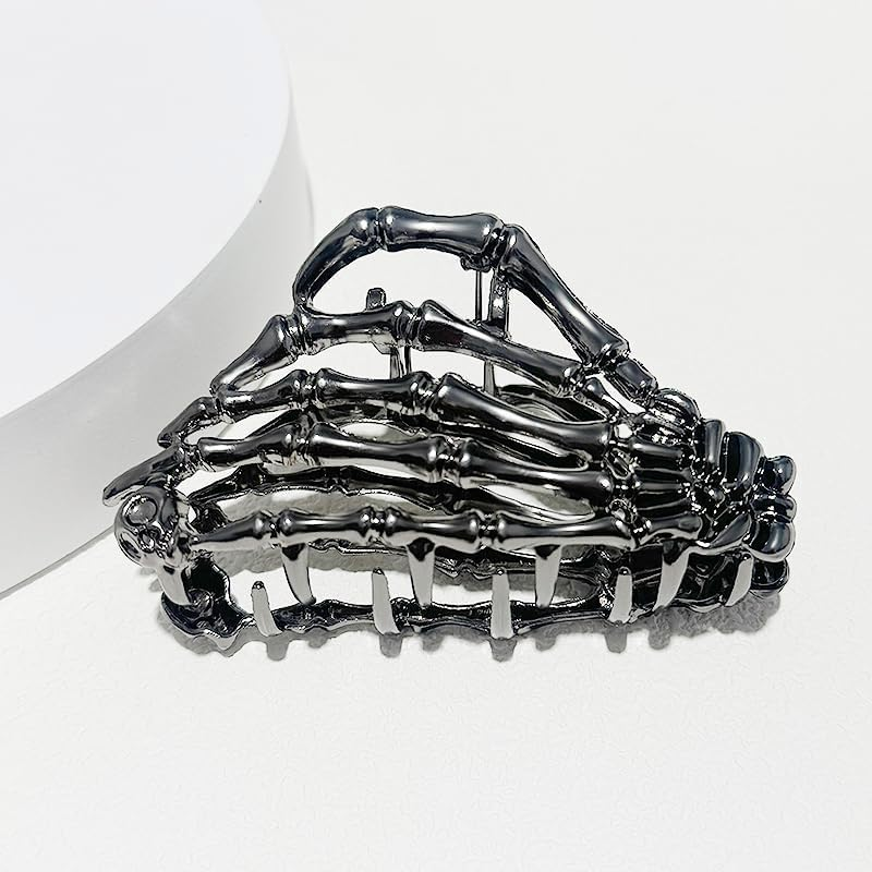 Pack of 3 Metal Hair Clips, Spider Hair Clips, Skull Claw Hair Clip, Non-Slip Claw Clip, Gothic Hair Clips, for Women, Girls, Halloween Hair Styling Accessories (B) image number 3