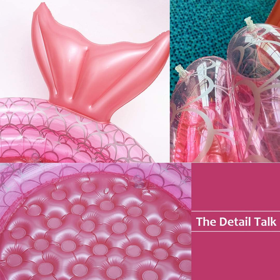 Inflatable Backyard Kiddie Pools Mermaid, Garden round Swimming Pool for Kids, Kiddie Paddling Pool Indoor&Outdoor Toddler Water Game Play Center in Summer (47 Inch) image number 2