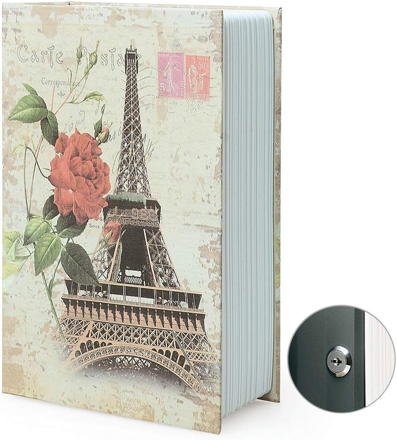 Storage Book Safe Storage Box Dictionary Secret Safe Tin with Security Combination Lock/Key Redirect Book Hidden Safe (Key, Route 66)