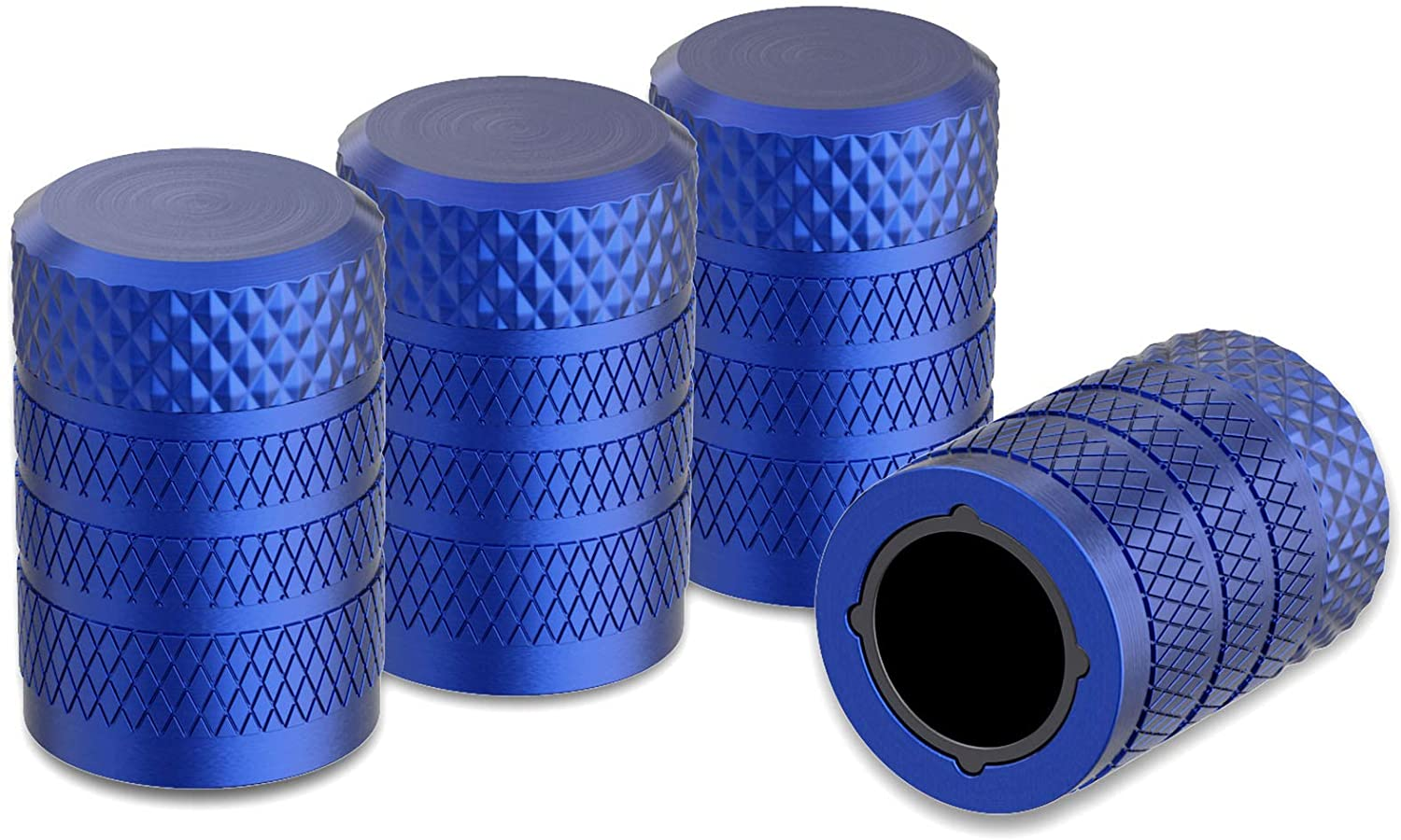 Ckauto Tire Valve Stem Caps, Golden Yellow, 4 Pcs/Pack, Anodized Aluminum Tire Valve Cap Set, Corrosion Resistant, Universal Stem Covers for Cars Trucks Motorcycles Suvs and Bikes