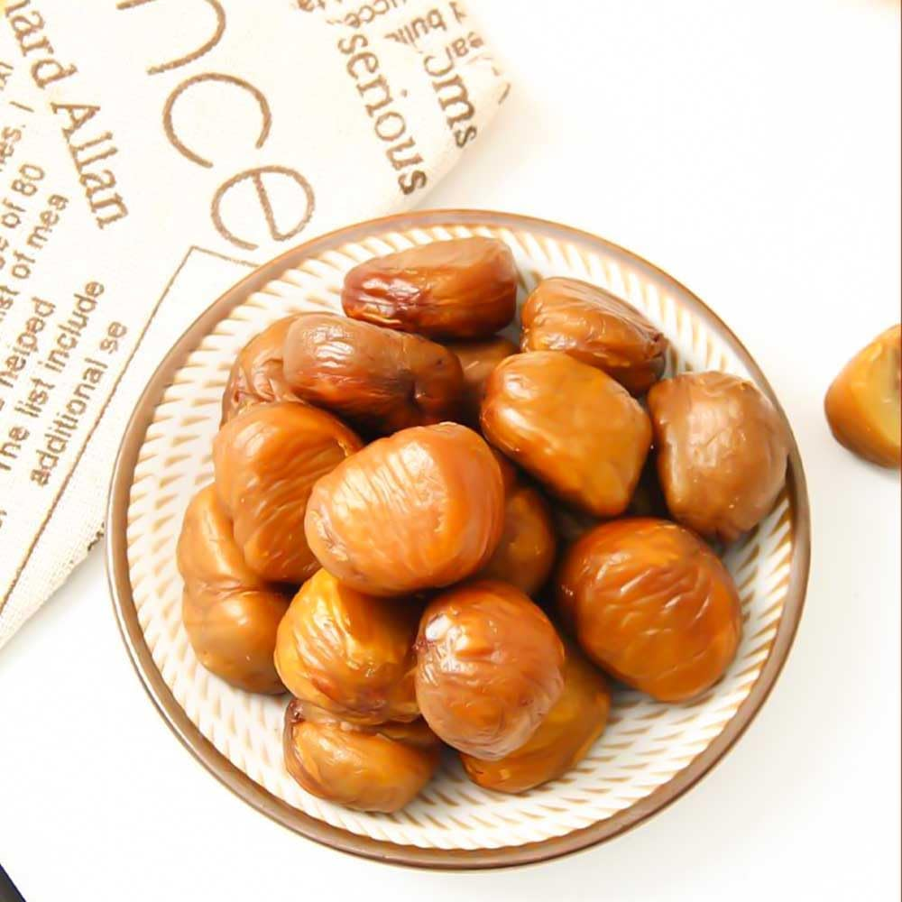 Delyco Chestnuts Whole Roasted Peeled Ready to Eat Snack Shelled Cooked Chestnuts for Snacking, Baking, Cooking 100G