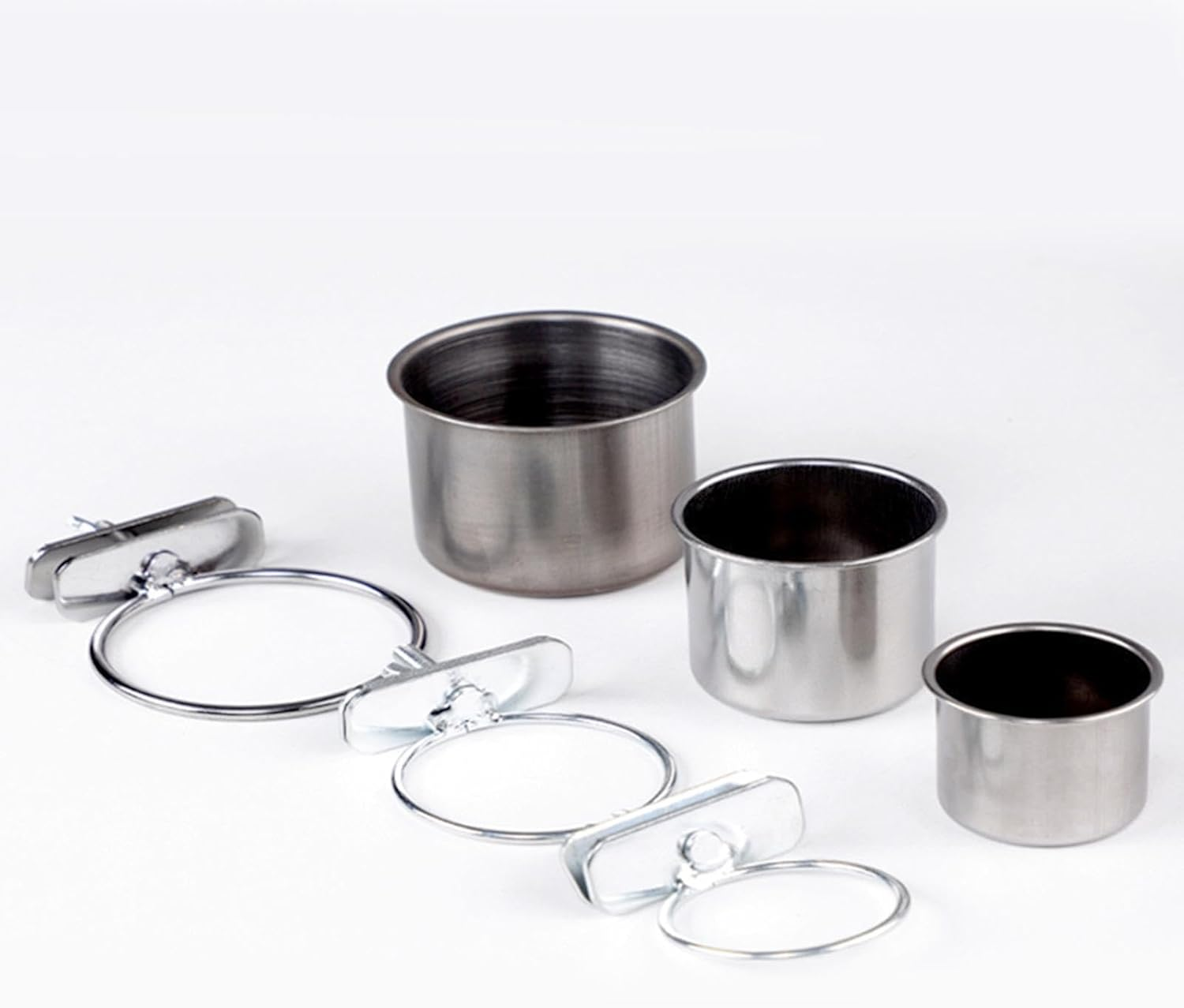 Jinhxofs Feeding Bowl for Birds Stainless Steel with Fastening Safe and Stable Easy to Clean for Budgies Parrots and Small Birds, Diameter 10Cm image number 2