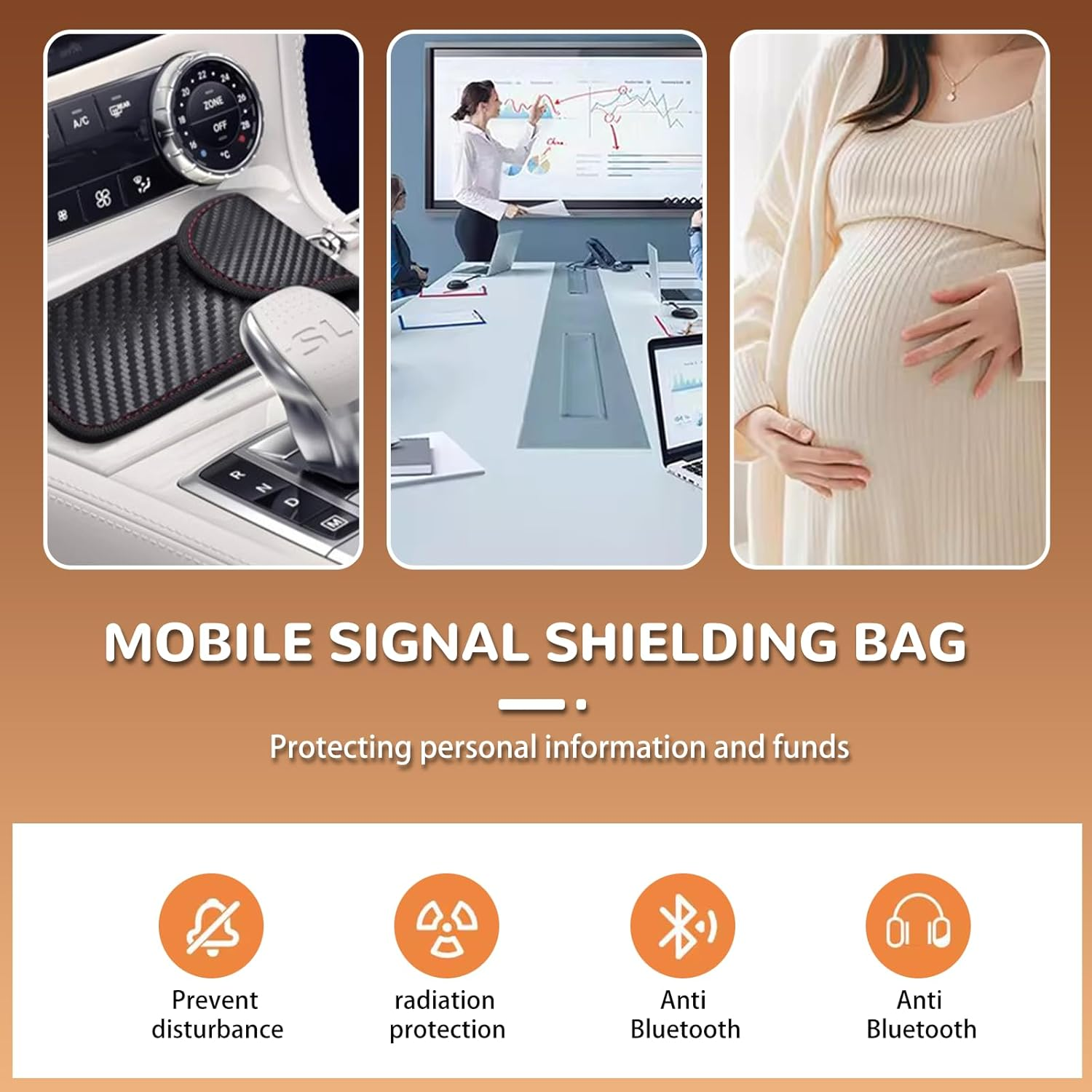 Faraday Pouch for Car Key RFID Blocker Bag Carbon Fiber Waterproof Key Holder Signal Blocking anti Theft Key Fob Protector Black 2 Sizes Medium Large image number 4