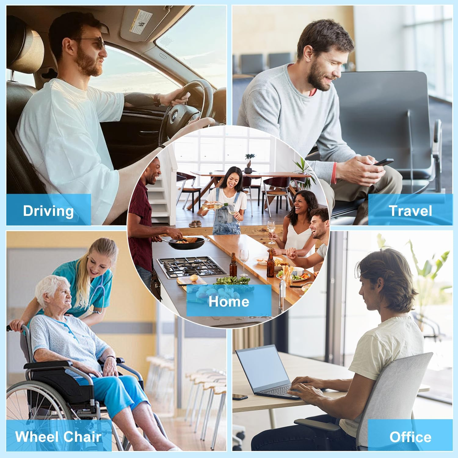 Opakawpop Soft Sitter Cushion Gel Seat Cushions for Sitting Pressure Sore Cool Honeycomb Cushion for Pressure Relief Breathable Coccyx Sciatica Pain Cushion for Long Sitting Home Office Car - B image number 3