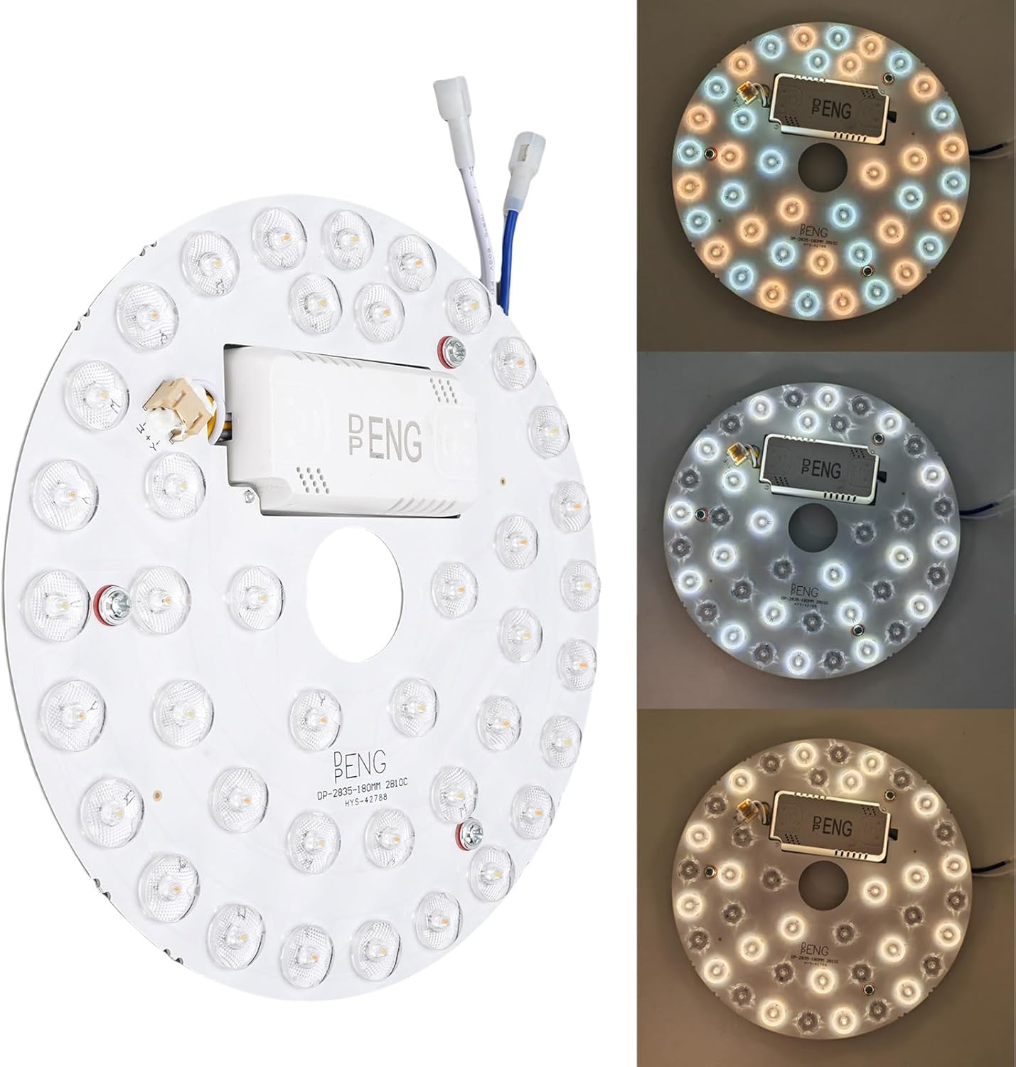 Generic 7.1 Inch LED Retrofit Light Kit for Ceiling Fan, Magnetic Ceiling Fan LED Light Replacement, 18W 3CCT 3000K 4200K 6500K, Panel for Bedroom, Living Room, Round image number 1