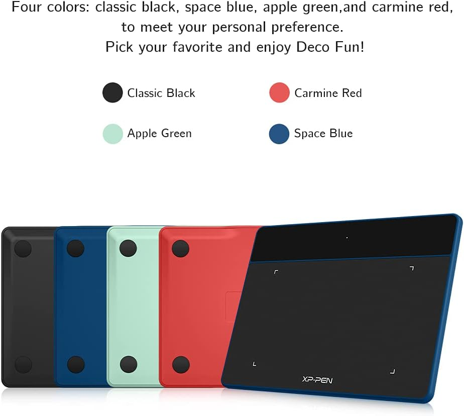 XP-PEN Deco Fun XS OSU Tablet Graphic Drawing Tablets 4X3 Inches Pen Tablet with Battery-Free Stylus (Black) image number 2