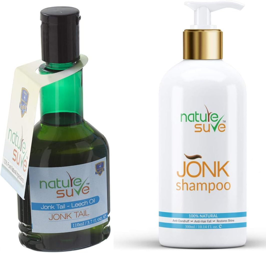 Nature Sure Combo Jonk Tail Leech Oil (110Ml) & Jonk Shampoo Hair Cleanser for Men & Women (300Ml)