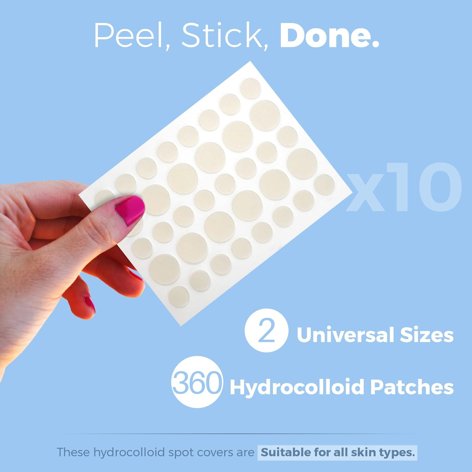 Invisible Spot Cover &ndash; Absorbing Cover, Hydrocolloid Covers, Facial Stickers &ndash; Clear Adhesive Patches in 2 Sizes (360 Count)