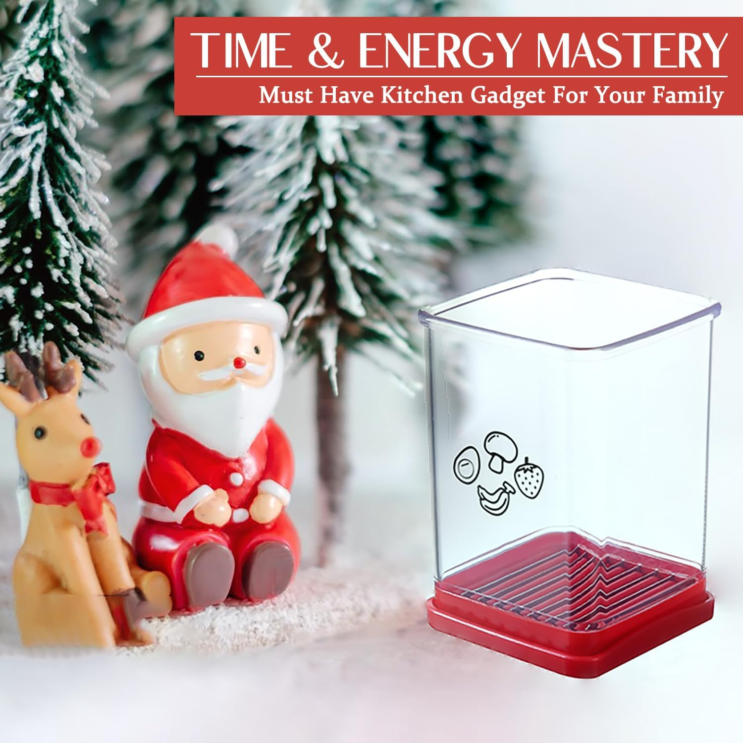 Cup Slicer Fruit, Stainless Steel Strawberry Slicer Egg Slicers Banana Slicers, Fruit & Vegetable Speed Fruit Slicer with Push Plate, Quickly Making Fruit Vegetable Salad, Pampered Chef Kitchen Gadget image number 3