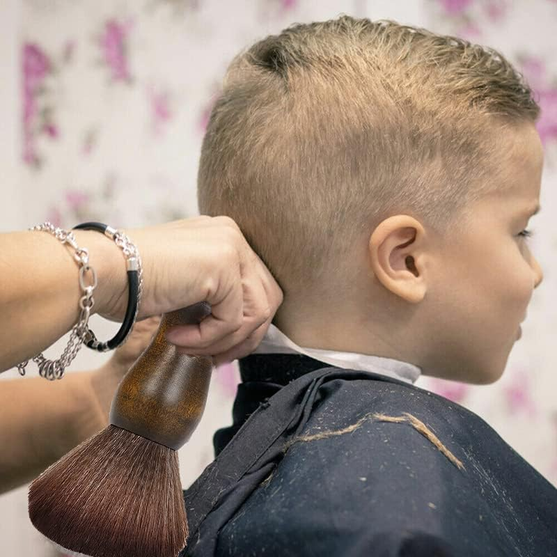 AIMALL Large Neck Brush,Hair Cutting Neck Duster Brush Barber Hair Removal Brush Made of Advanced Wood,Suitable for Any Hairdressing Shop or Salon - Easy-Grip, Stand-Up Design image number 3