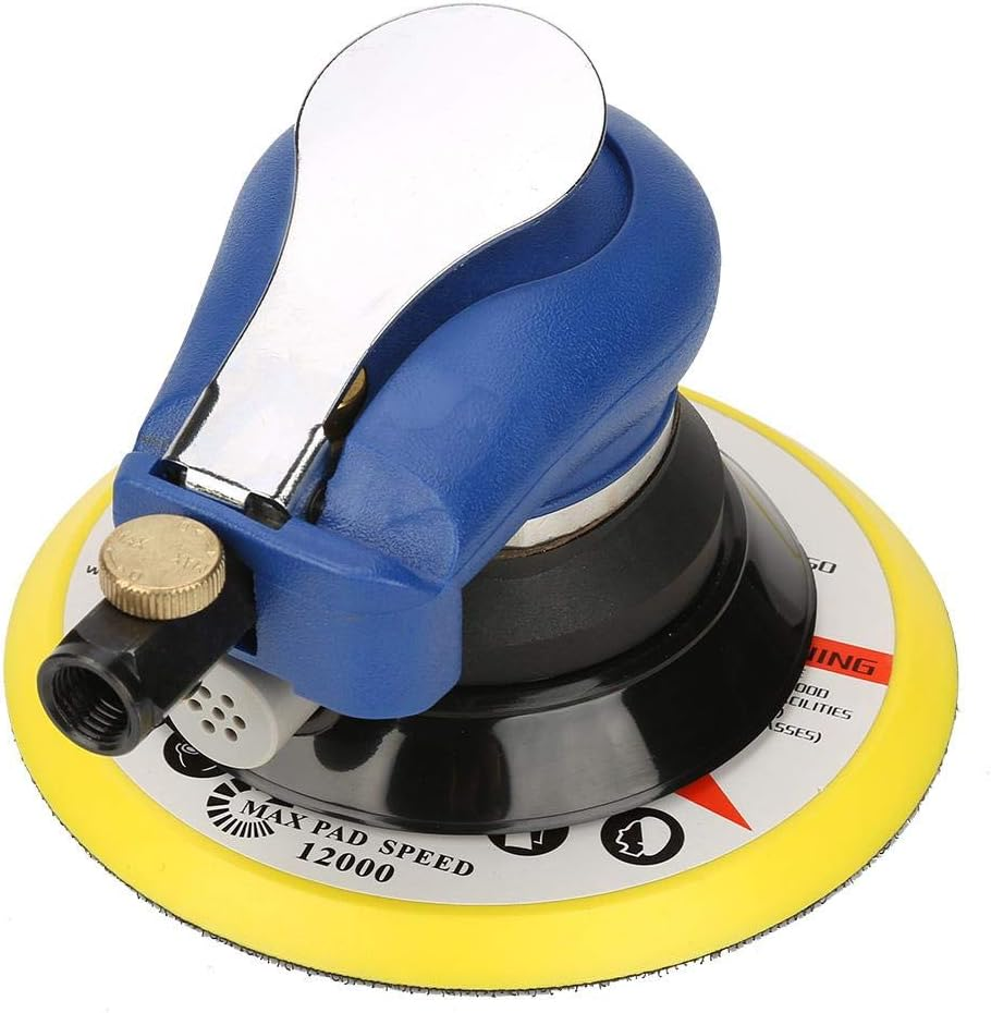 AT-980 5"/6" Air Random Orbital Sander round Polisher Pneumatic Hand Sanding Tool(With Air Inlet Connector and Spanner)(6Inches) image number 6