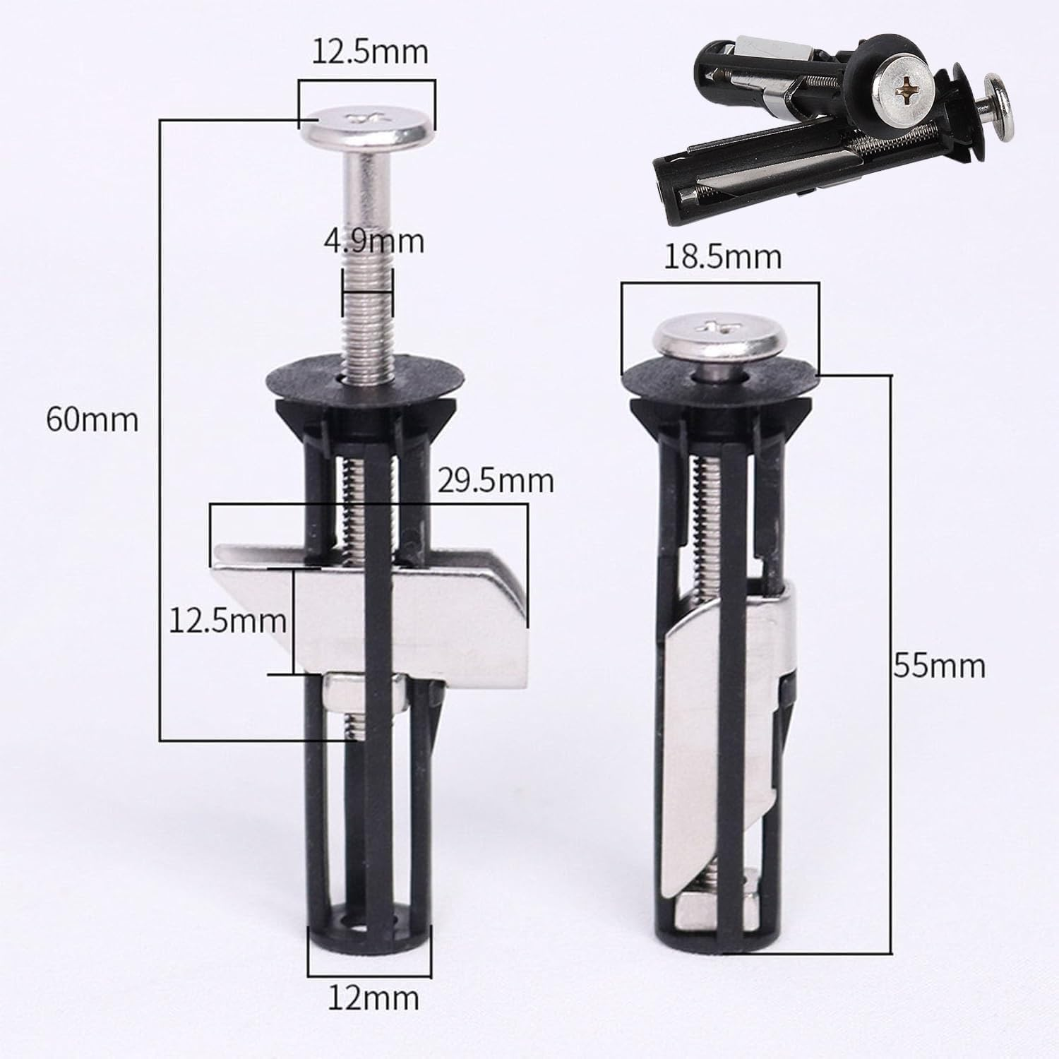 4 Pack Toilet Seat Screws Replacement Kit, Funcyboo Universal Toilet Seat Screws Heavy Duty Toilet Seat Fastener with Nuts and Metal Washers Toilet Hardware Replacement for Top Mount Quick Release image number 6