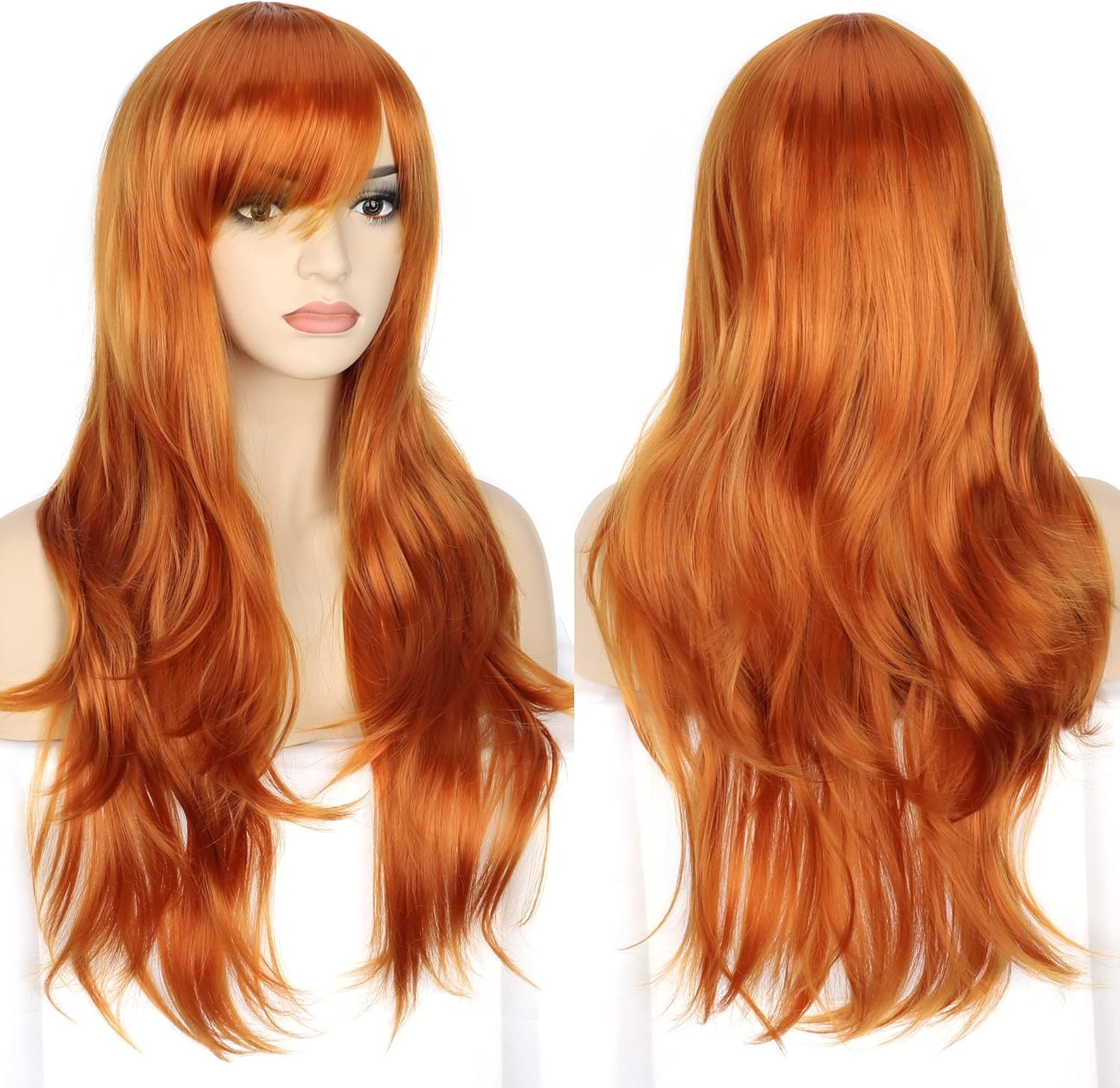 YEESHEDO Light Blonde Cosplay Wig for Women Long Wavy Hair Synthetic Wigs with Fringe for Halloween Party Costume Anime 28 Inches 70 Cm