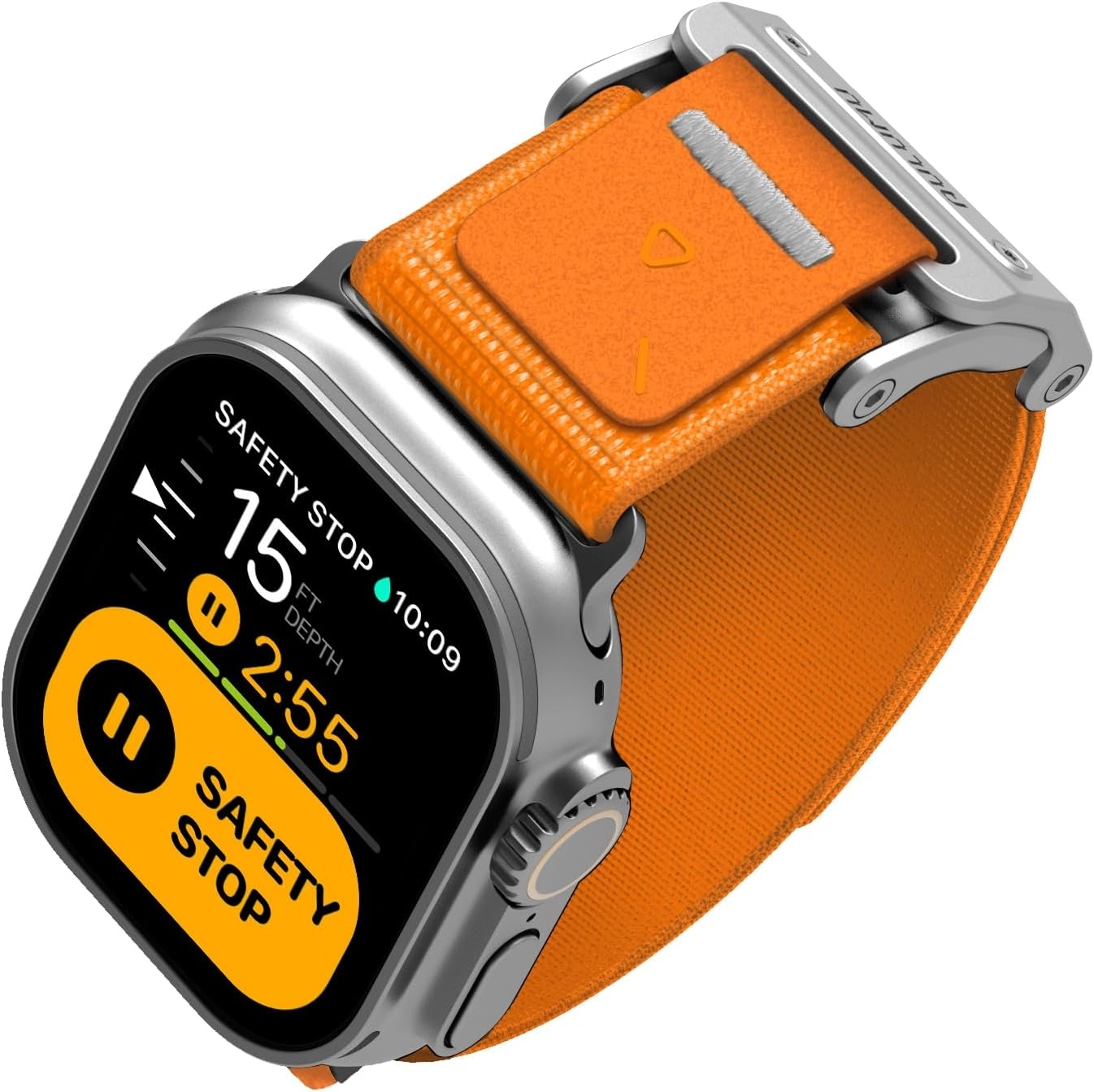 Aulumu A11 Mag Buckle Slim Band Designed for Apple Watch | Memory Quick Release | Velvet Nylon Braid | Stainless Steel Magnetic Clasp