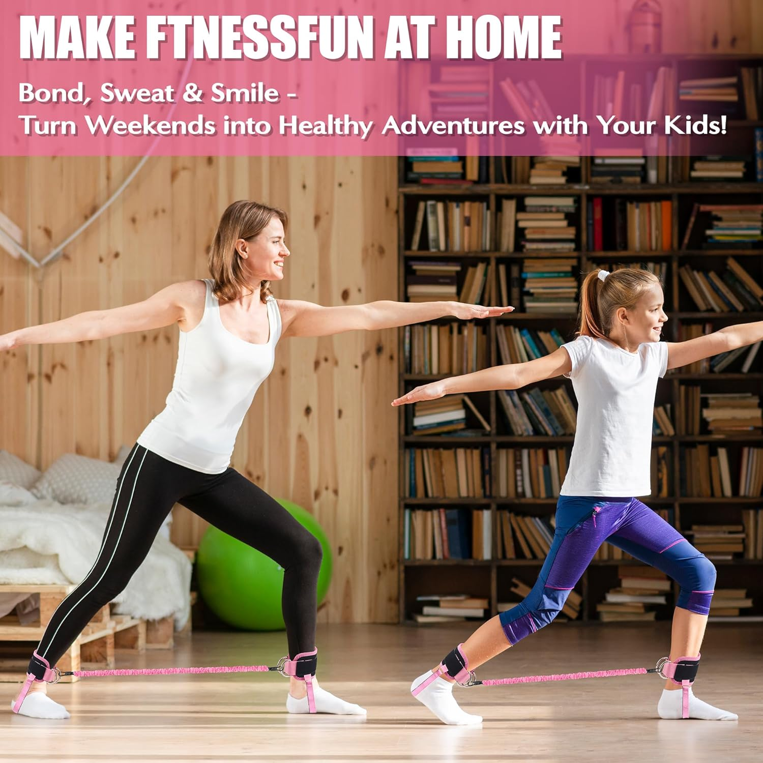 Wood Homing Ankle Resistance Bands with Cuffs - 3 Level Ankle Weight Exercise Band with Adjustable Cable Kickback Ankle Strap Leg Glute Booty Fitness Equipment for Women Gym Home Stretch Pilate Yoga image number 3