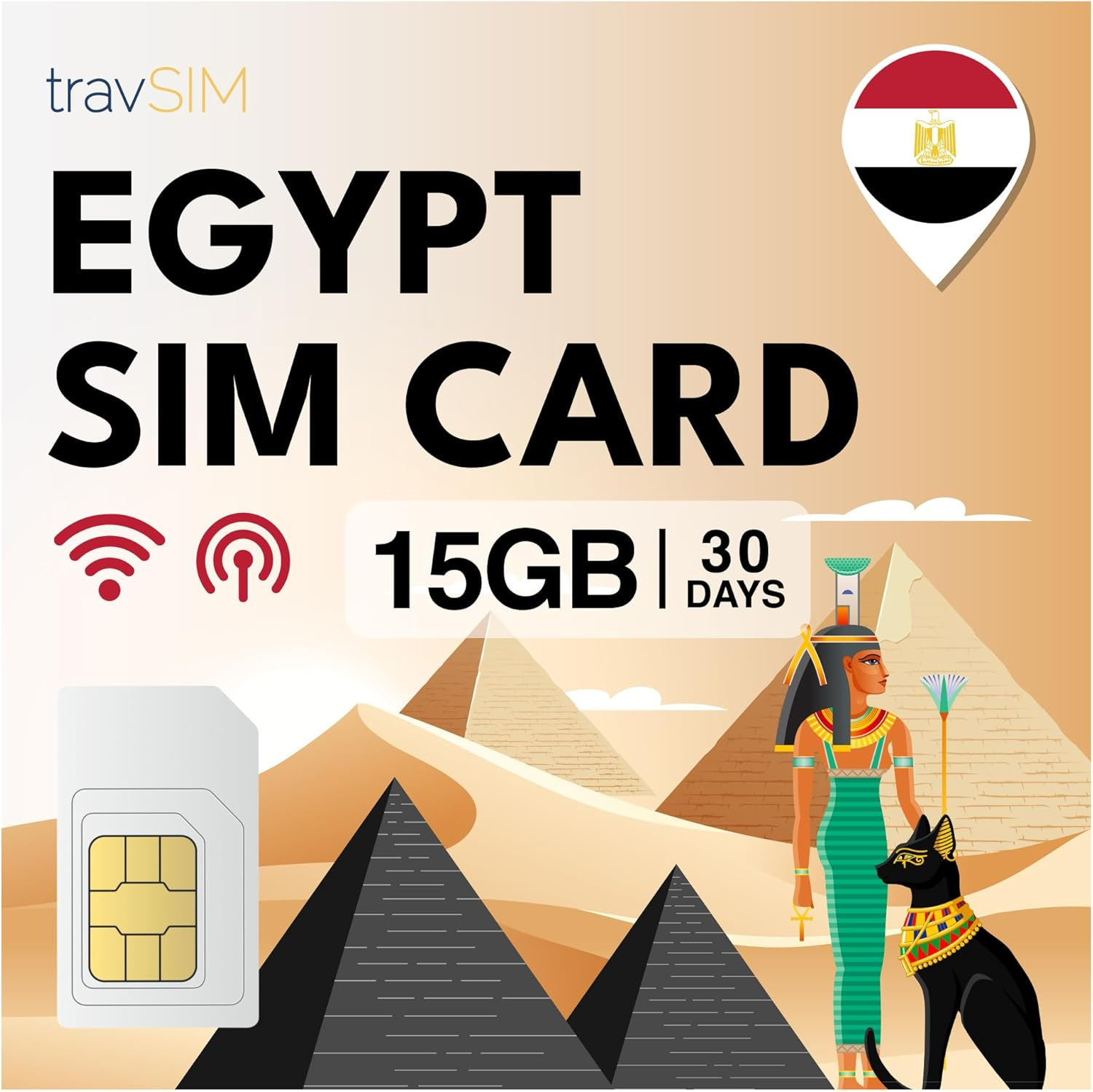 Travsim Egypt SIM Card | 15GB Mobile Data | Hotspot Available | Plan on SIM Card for Egypt Is Valid for 30 Days image number 2