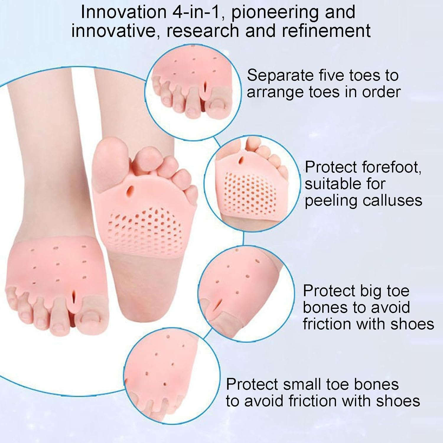 Toe Spacers for Feet | Foot Separators to Correct Bunions | Soft Women Metatarsal Cushion Toe Separators for Walking, Running, Yoga, Fitness image number 2