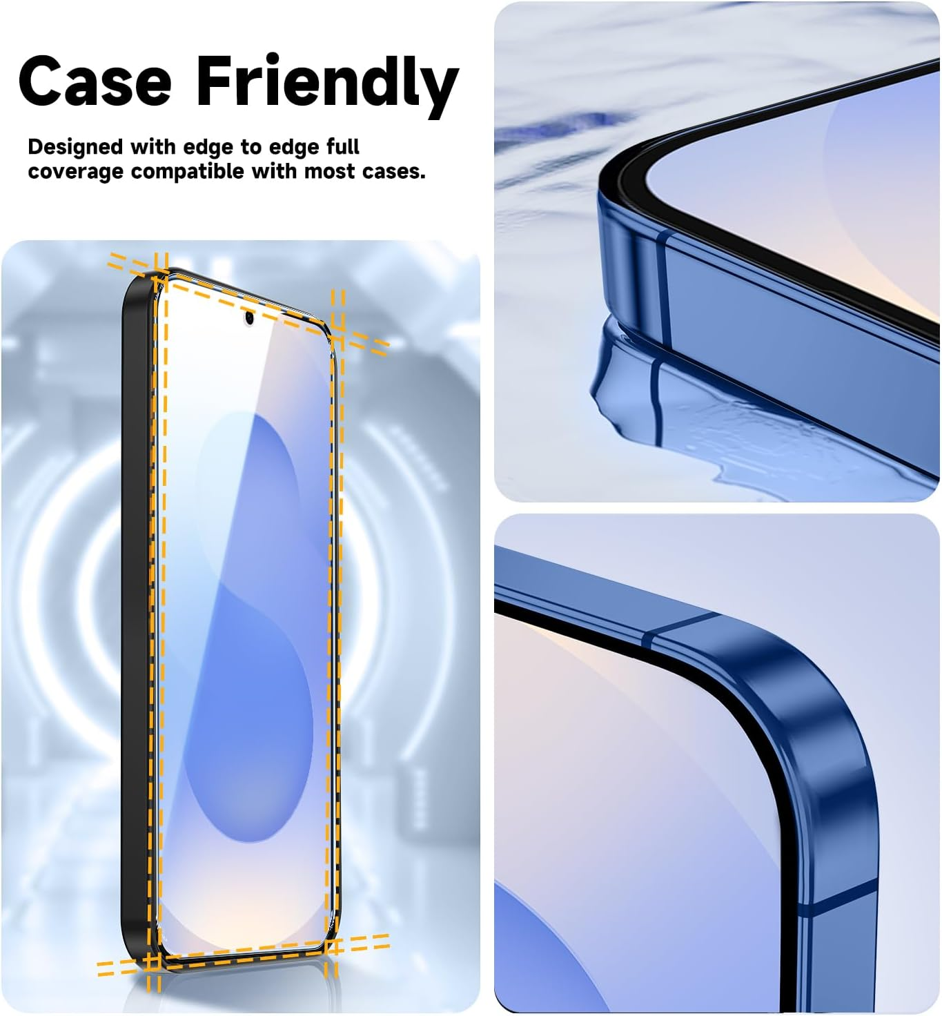 MAGIC JOHN 2 Pack for Samsung Galaxy S25+/S25 plus Tempered Glass Screen Protector, Auto Dust-Elimination Installation, Bubble Free, HD Clear, Shock-Resistant image number 5