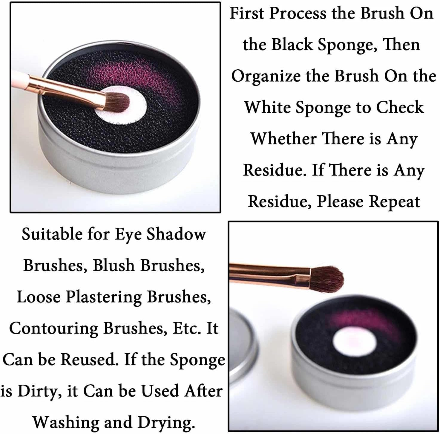 1 Piece Makeup Brush Cleaning Box with Colour Removal Sponge - Chemical Free Dry Cleaner for Quick Brush Care, Reusable & Environmentally Friendly image number 2