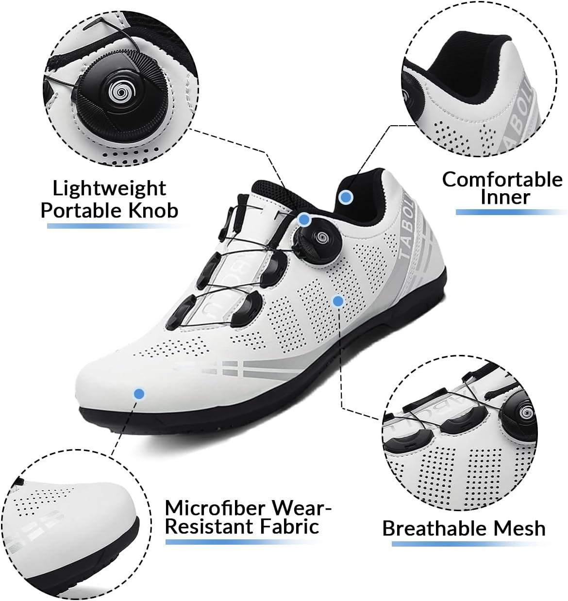 Hixingo Fahrradschuhe Herren Damen Rennrad Und MTB Schuhe Mit Gummisohle, Atmungsaktive Sneaker Rutschfeste No-Lock Fahrradschuhe Mountainbike Schuhe 36-47 EU image number 5