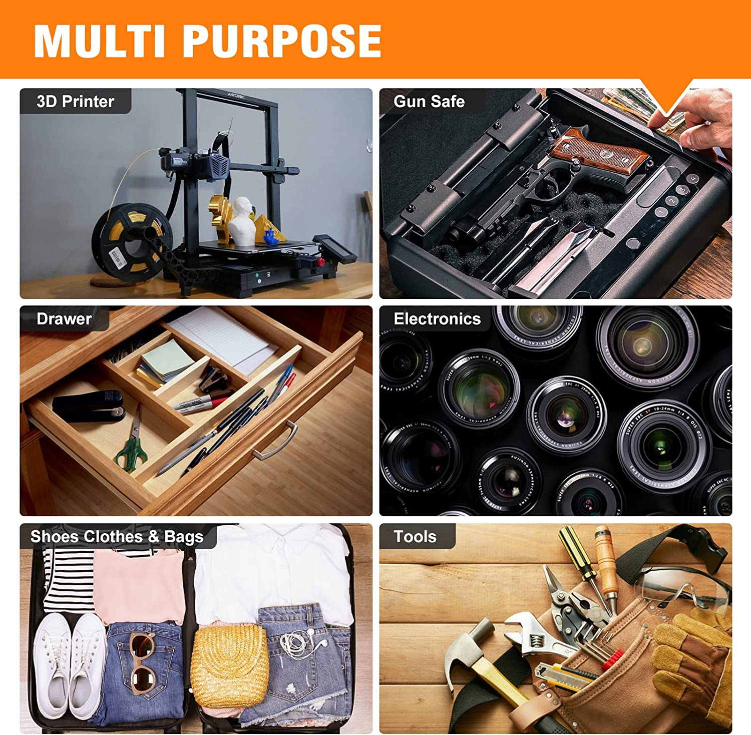 Durimoiy 5.2 LBS Silica Gel Beads Reusable Indicating Desiccant Beads Silica Gel Desiccant for Electronic Drying, Cabinet Storage (Industry Standard 2-4 Mm) image number 4