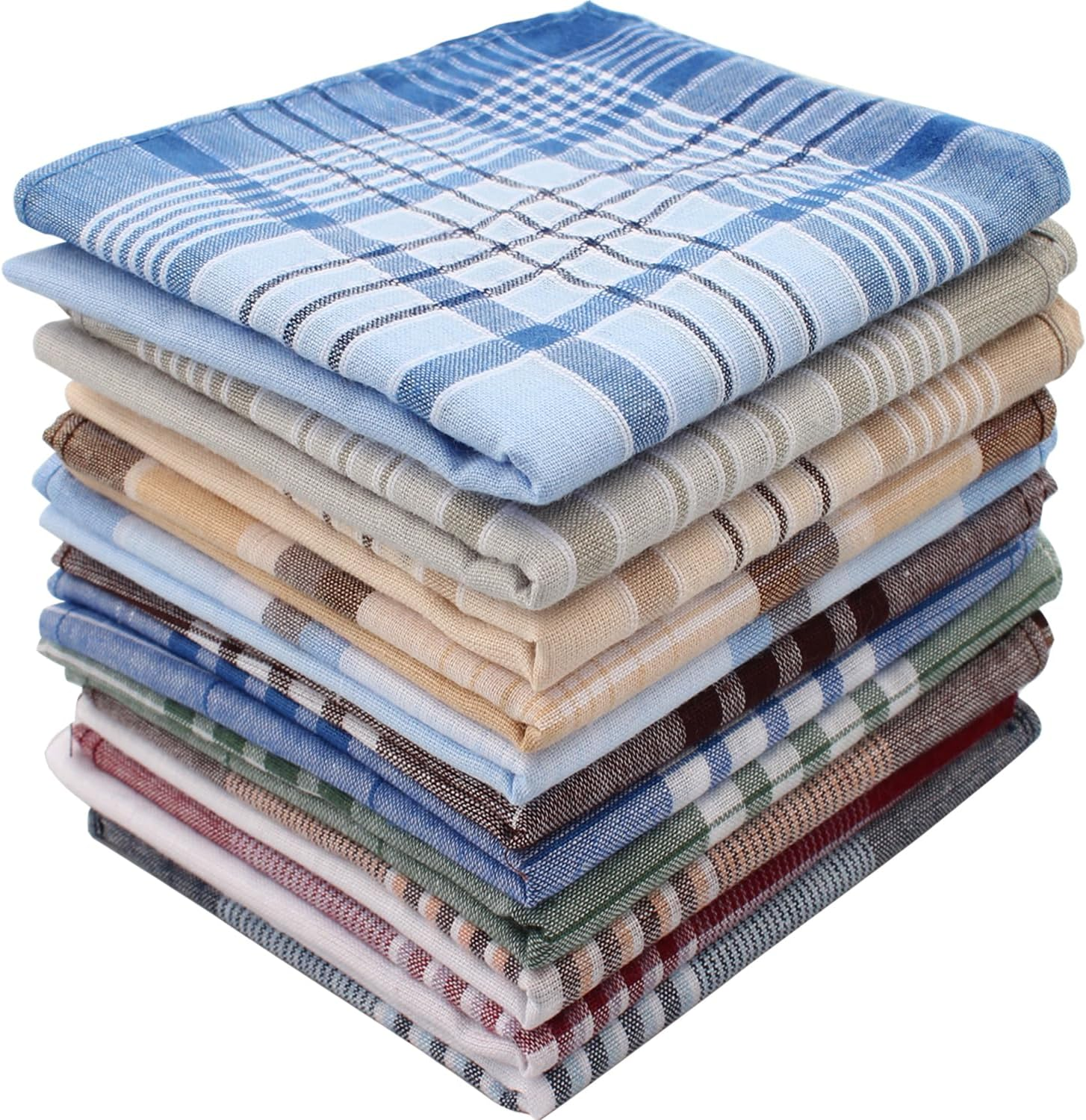 COZY CORE 100% Cotton Handkerchief for Men, Handkerchiefs Men Cotton, Classic Pocket Squares Hankies for Men Women image number 4