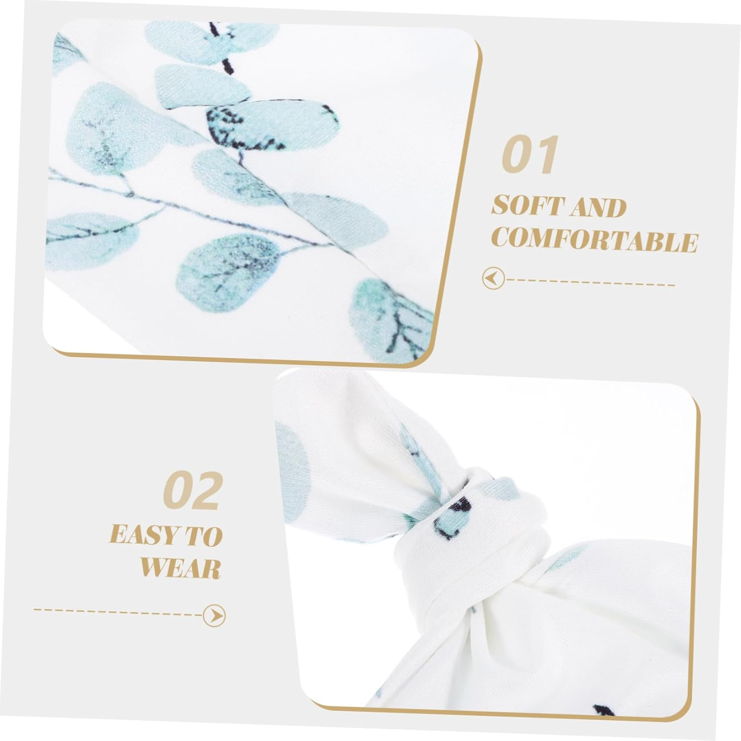 Yardwe Cute Newborn Swaddle Blanket Headband Hat Boy Girl Wrap Swaddle Fetal Cap image number 5