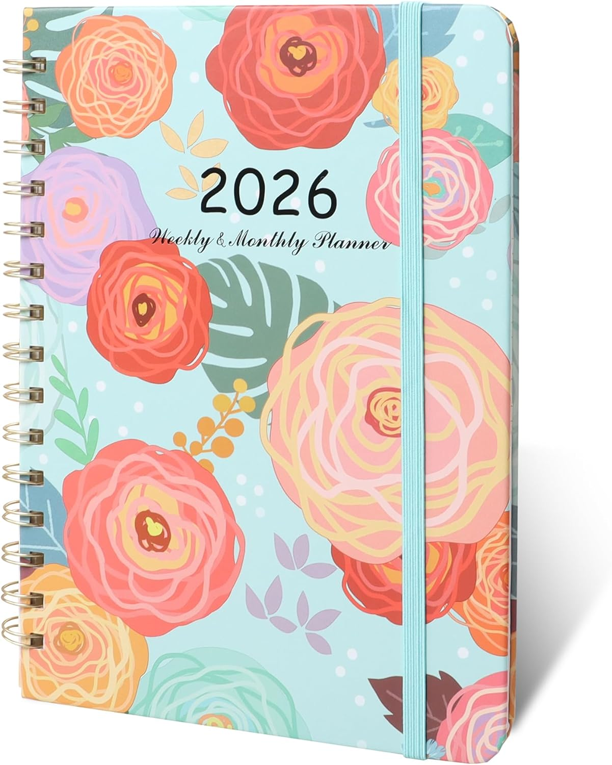 Junart 2026 Academic Diary A5 Week to View from January to December 2025 Weekly & Monthly Planner,Teacher Planner,Academic Year Diaries with Elastic Strap(Violet)