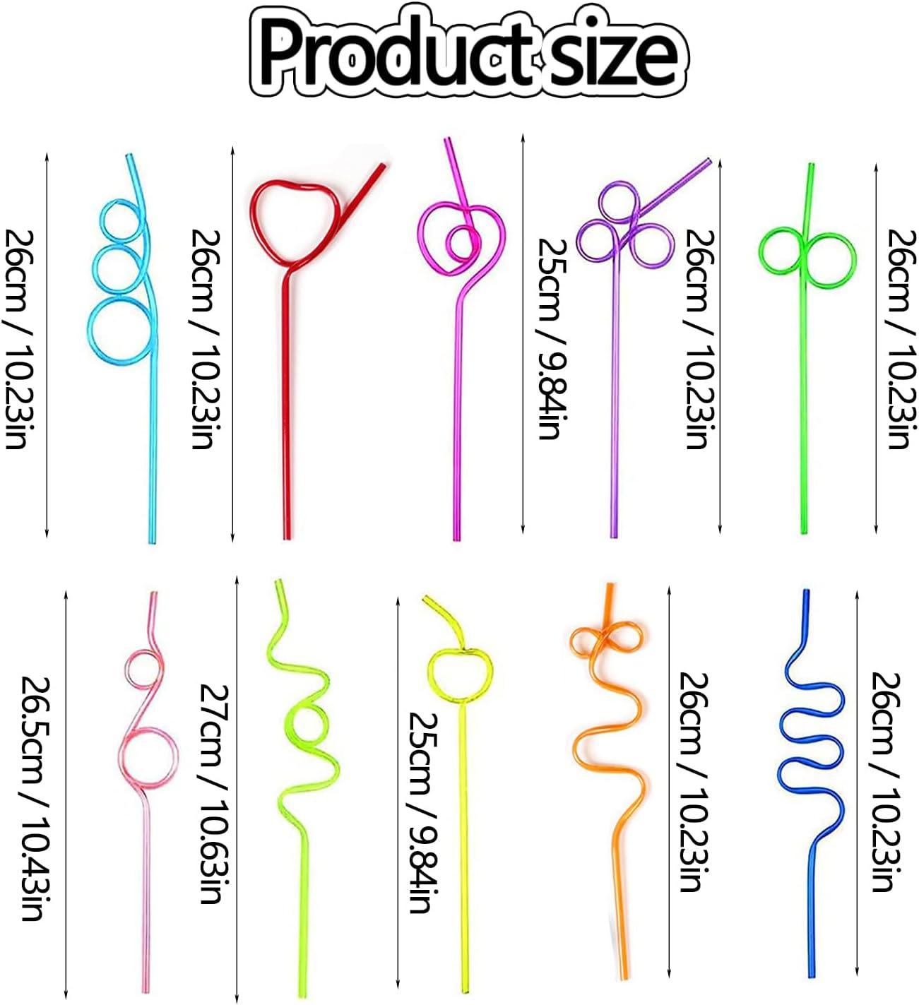 WADY 30Pc Crazy Straws,Silly Straws for Kids &Adults,Reusable Plastic Loop Curly Crazy Drinking Straws for Classroom Activities Valentines Day Gift Christmas Birthday Wedding Party Supplies Decoration image number 2