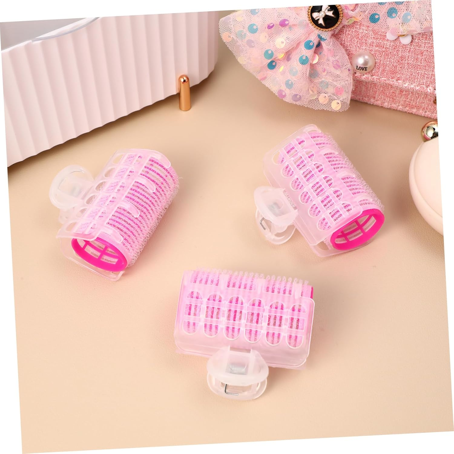 FOYTOKI 6Pcs Hair Rollers Clips Hair Curler Roller Salon Hairdressing Tools Curl Stick image number 2