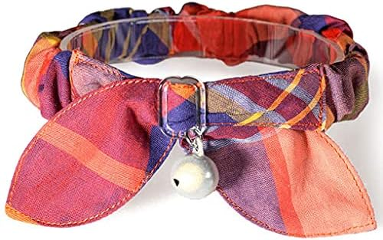 Cat Life Chunchie Collar Changing Size, Madras Plaid, Orange image number 1