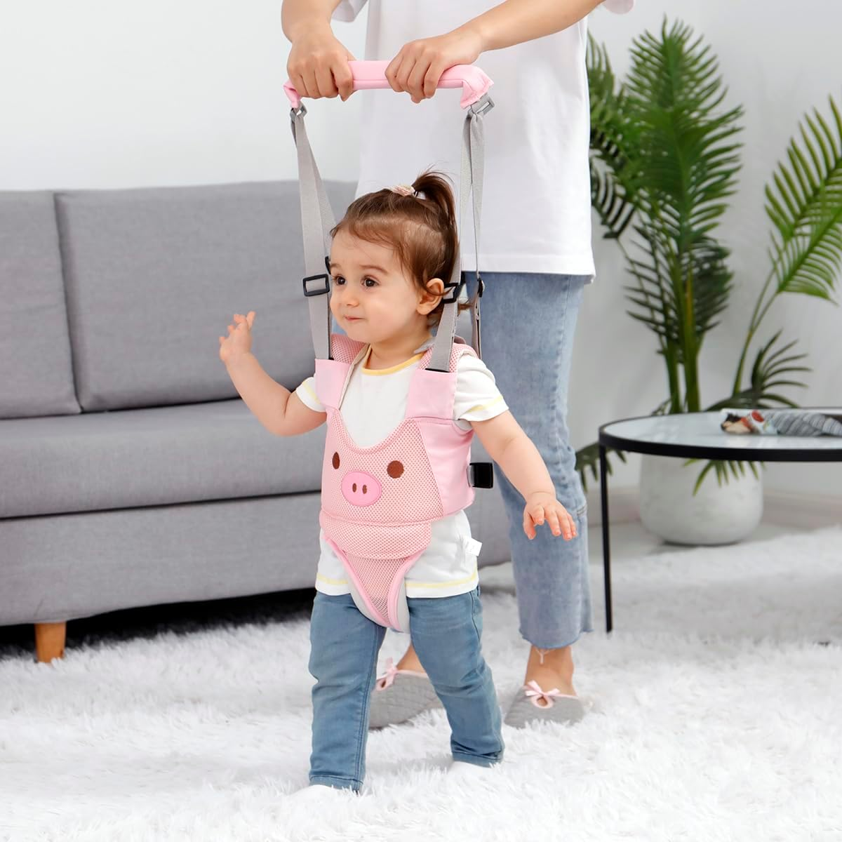 Baby Walking Harness - Handheld Kids Walker Helper - Toddler Infant Walker Harness Assistant Belt - Child Baby Walk Learning Help Support Assist Trainer Tool - for 7-23 Month Old Boy Girl Breathable image number 2