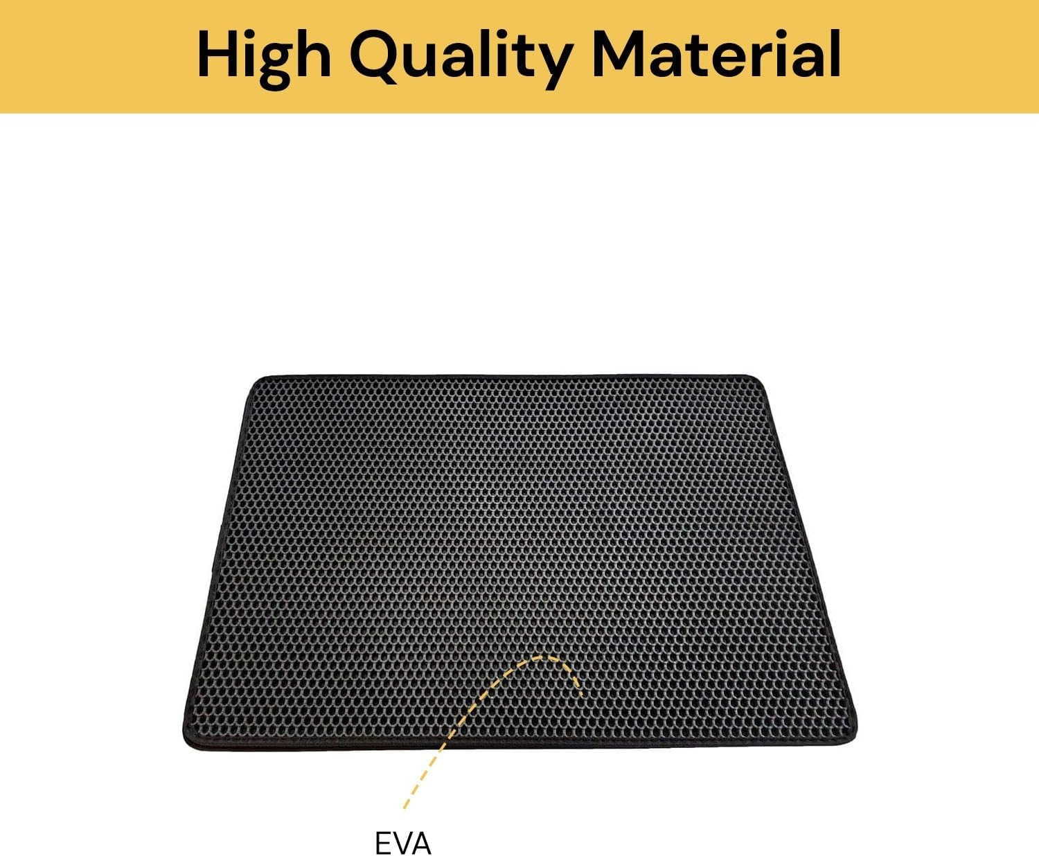 Cat Litter Box Mat Litter Double-Layer Design Waterproof Urine Proof Material, Easy Clean and Floor Carpet Protection Best Scatter Control Easy to Clean, Soft on Paws Cat Tray Mat (Large) image number 2