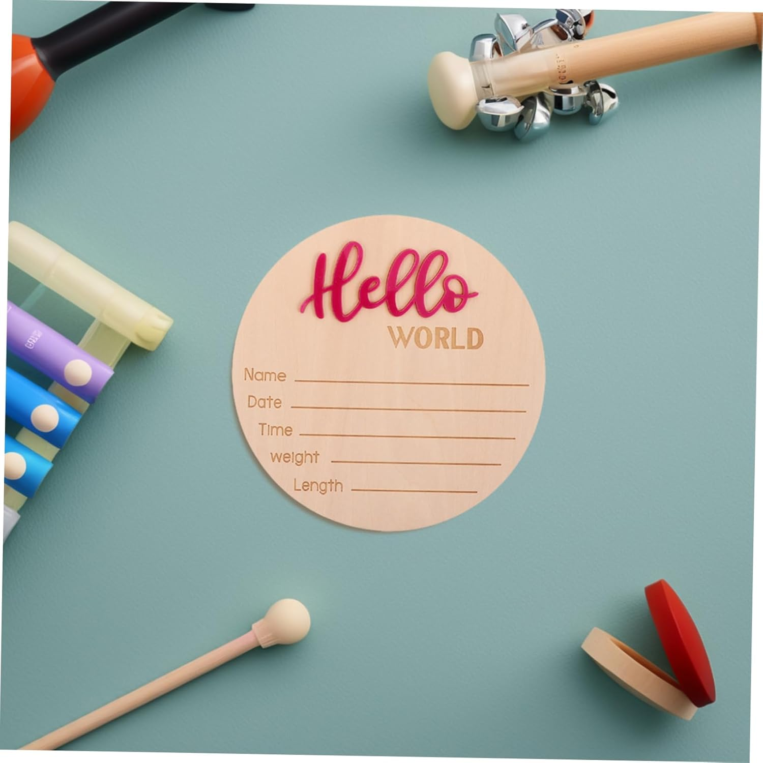 Abaodam 4Pcs Newborn Birth Sign Arrival Announcement Card for Boy Girl Nursery Decor image number 1