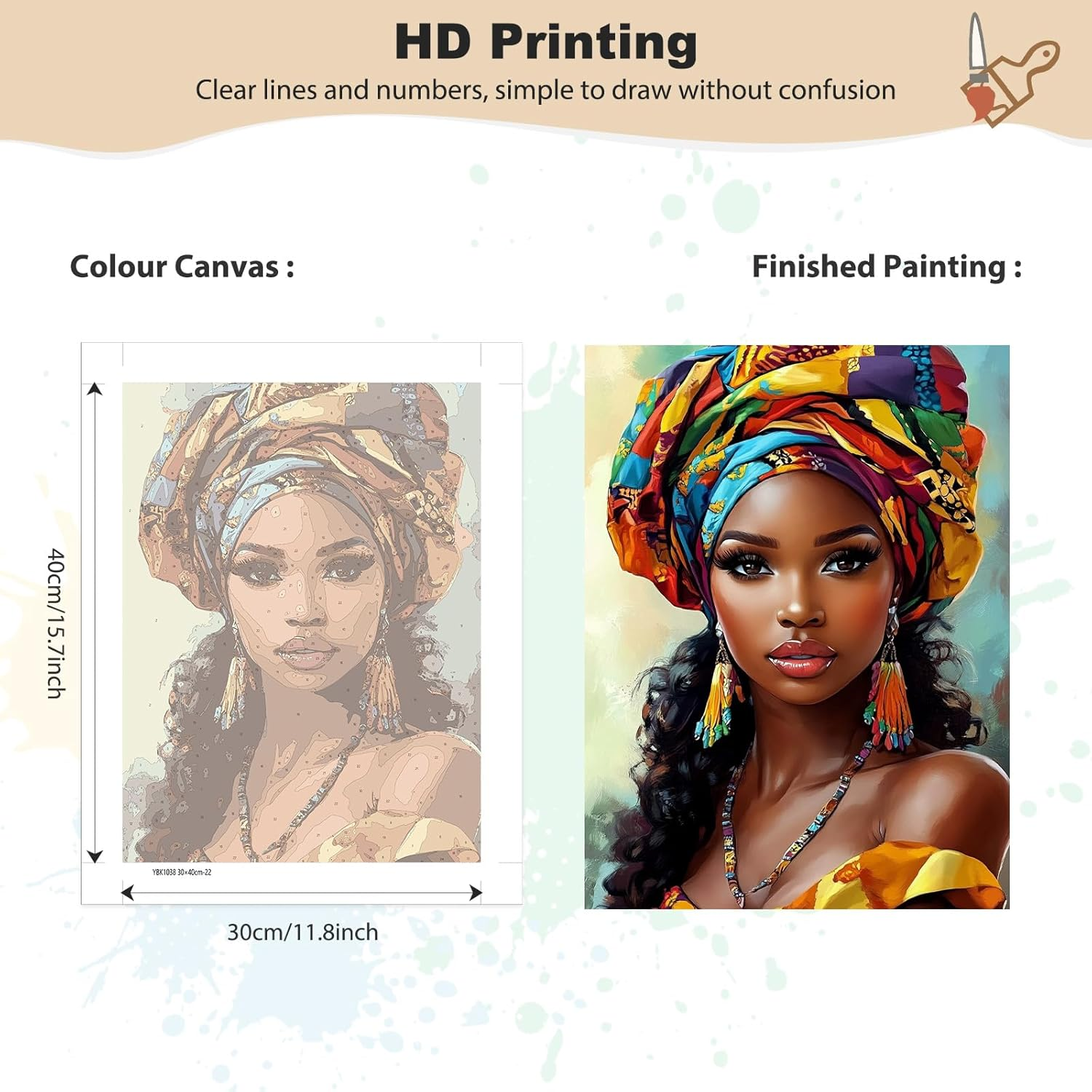 MEIYUDA Painting by Numbers Adults with Frame, DIY Set Adult Women Craft Set, 3 Brushes and Acrylic Paint, DIY Hand Painted Oil Painting Kit as a Gift and Home Decoration 30 X 40 Cm image number 4