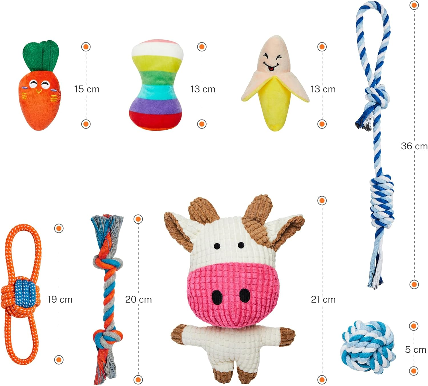 Toozey Dog Toy Small Dogs, Pack of 8 Puppy Toys, Intelligence Chew Toy and Squeaky Durable Dog Rope, Natural Cotton & Non-Toxic, Relieve Stress and Boredom image number 1