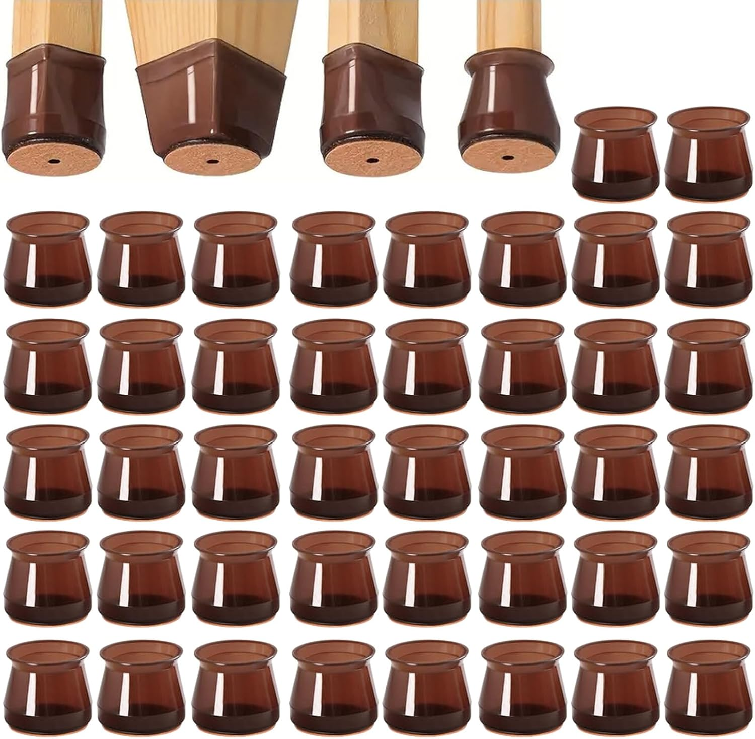 32PCS Silicone Chair Leg Protectors - Thicken Rubber Chair Feet Caps Covers Pads, Furniture Pads Floor Protectors for Hardwood Floors Protectors for Chairs, No Scratches and Reduce Noise (Clear02, S)