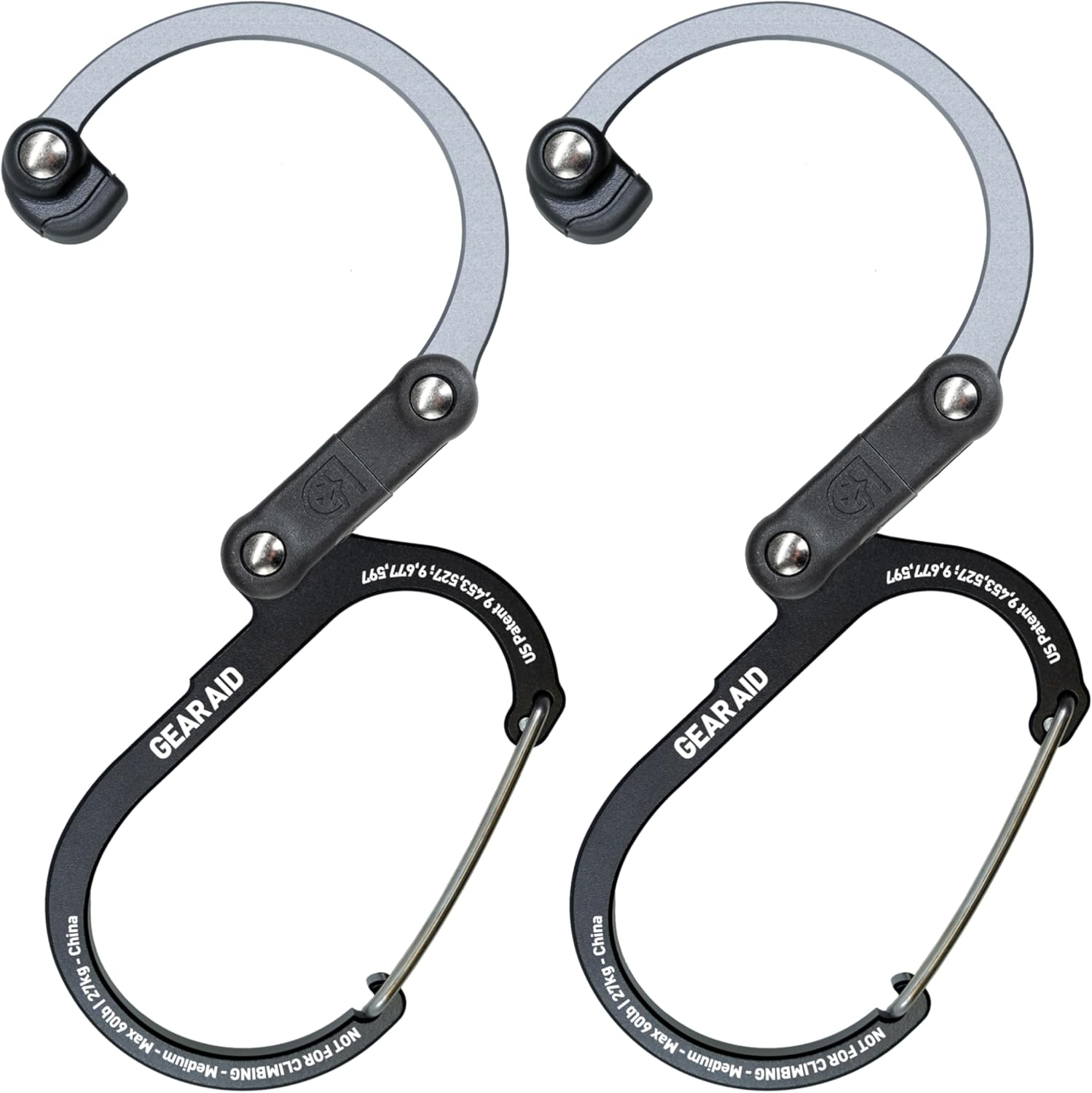 Gear AID HEROCLIP Carabiner Gear Clip and Hook (Medium) for Camping, Backpack, Suitcases and Garage Organization