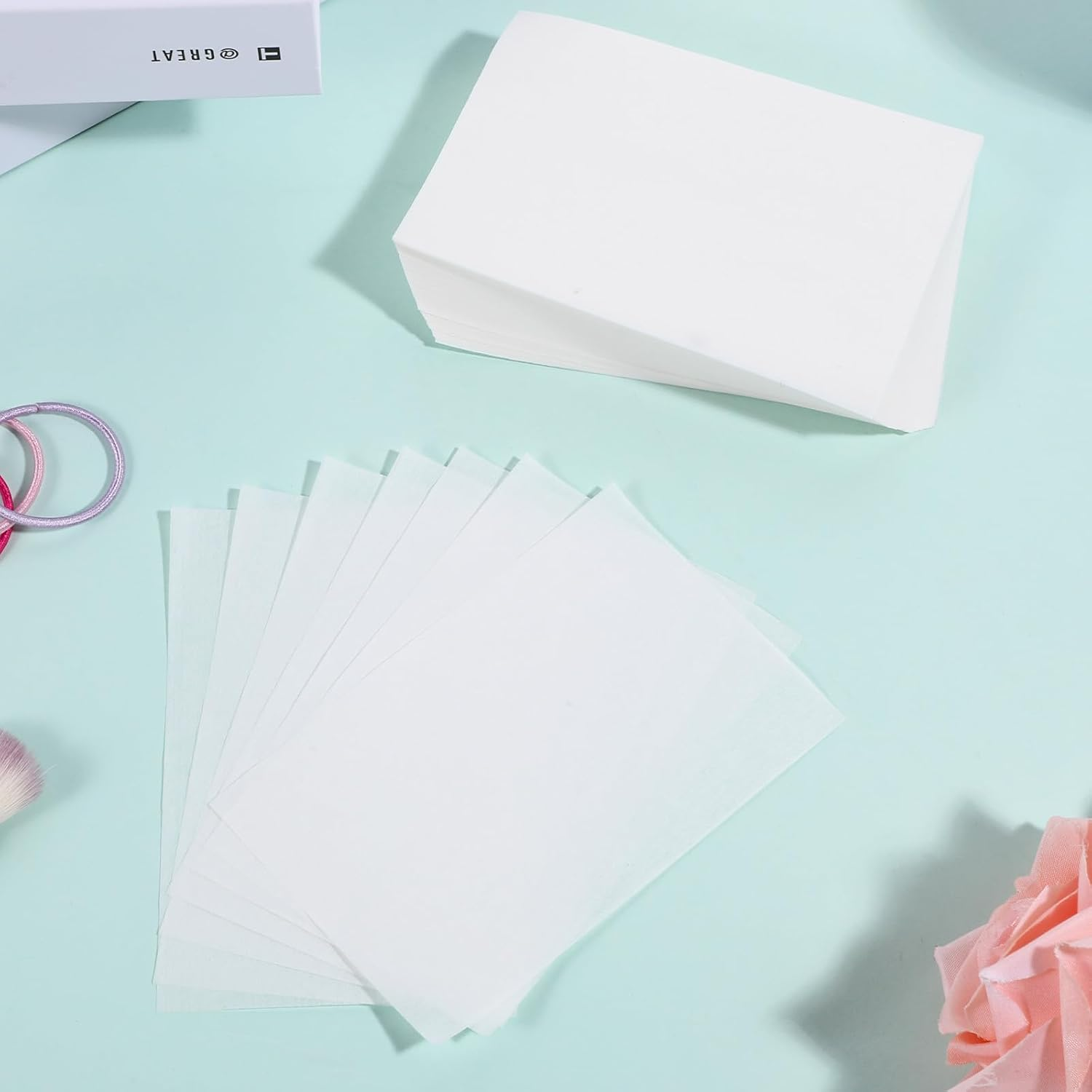 300 Pieces Hair Perm Paper, Disposable Perm Paper for Salon, Lace Paper, Perm High Temperature Resistant Hair Wrapping Paper, Hair Curling Paper, Perm Paper for Home Barber Shop image number 3