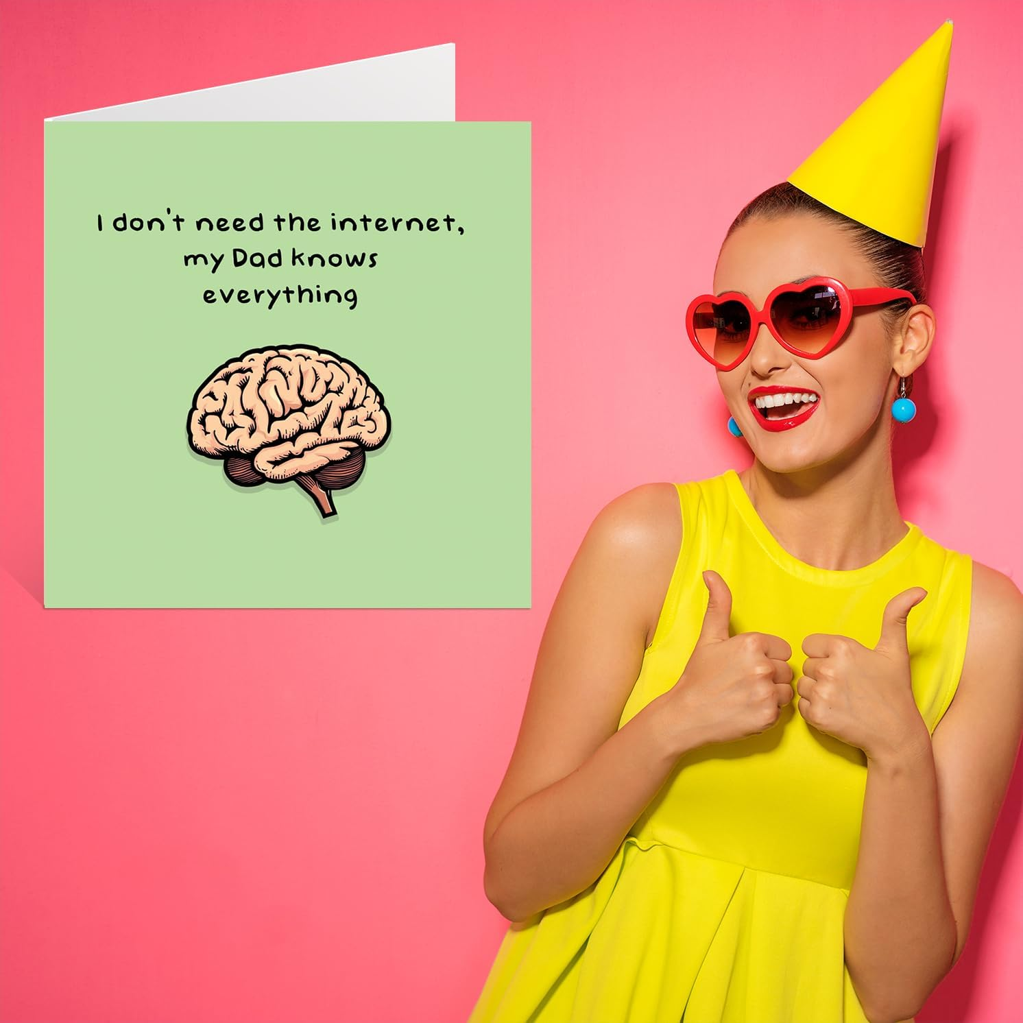 Dad Fathers Day Card - Dad Knows Everything - Happy Birthday Card for Father from Son Daughter, 145Mm X 145Mm Birthday Bday Greeting Cards image number 5