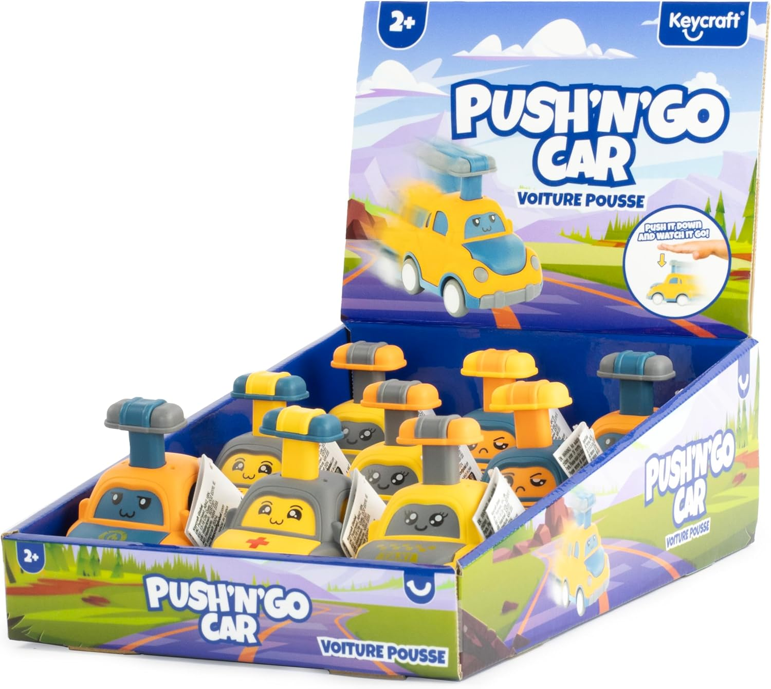 Keycraft Push 'N' Go Car, Fun and Easy-To-Use Toy Vehicle for Toddlers and Kids, Interactive Push-Down Action for Active Play and Motor Skill Development, Durable and Colourful Design