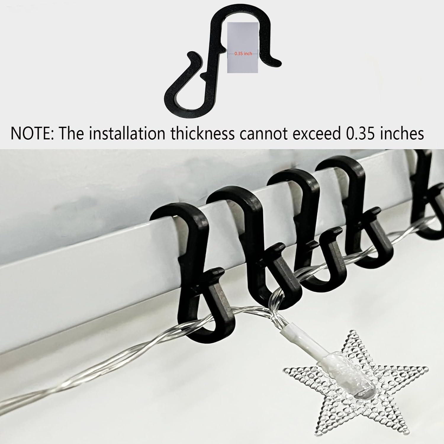 Pack of 100 Holiday Light Clips Christmas Light Clips Outdoor Hang String Lights Clips Hooks for Christmas Decoration String Lights Weatherproof Outdoor Lights Clips for Halloween Xmas image number 2