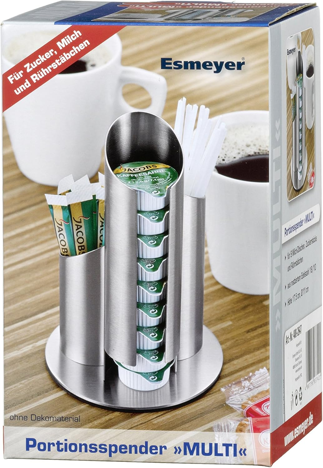 Esmeyer 400-2647 Multi Matt Stainless Steel Portion Dispenser for Milk Jars, Sugar Bags and Stirrers image number 6