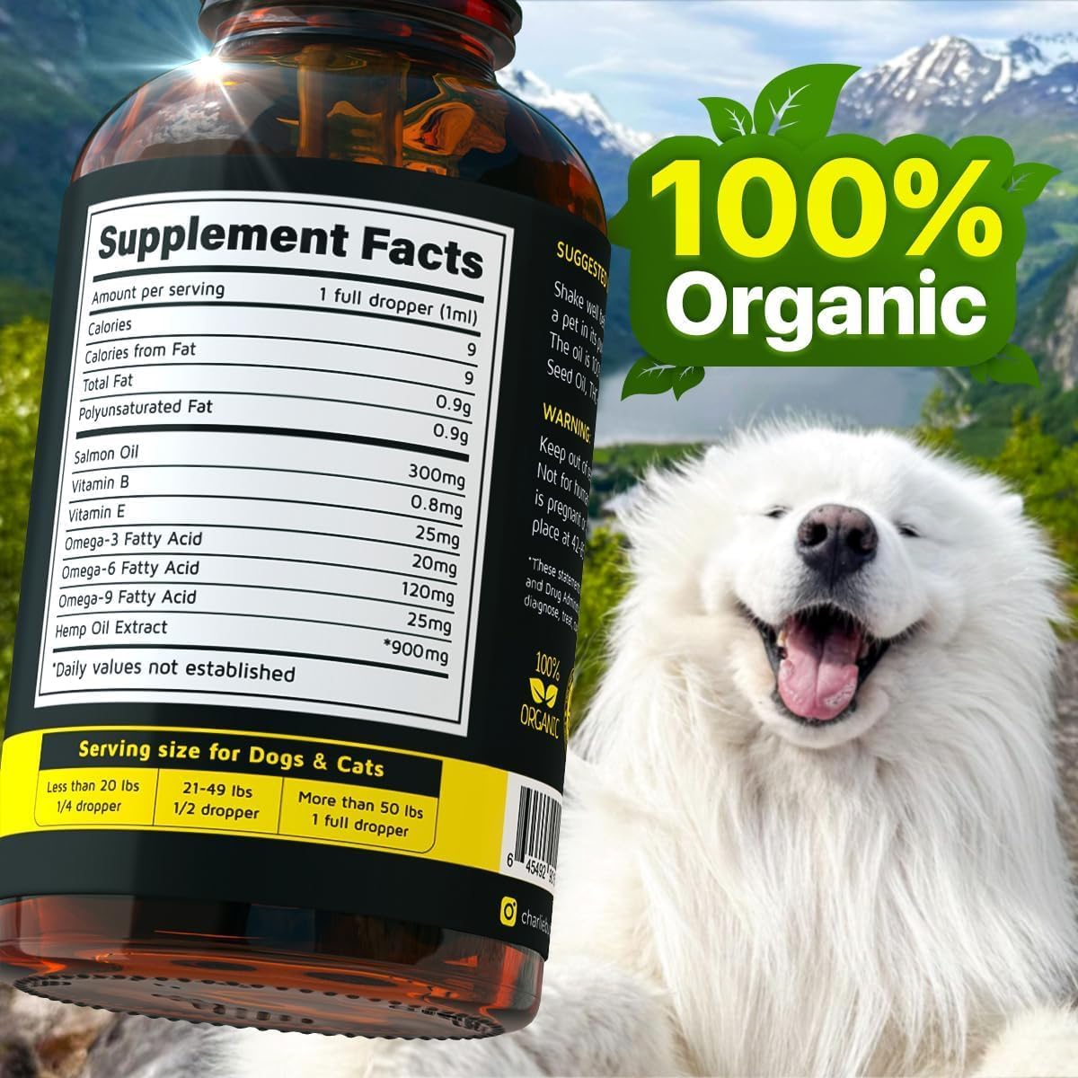 Charlie&Buddy Hеmp Oil for Dogs - Omega 3,6,9 for Skin, Coat, Anxiеty Relief and Jоint Pаin image number 2
