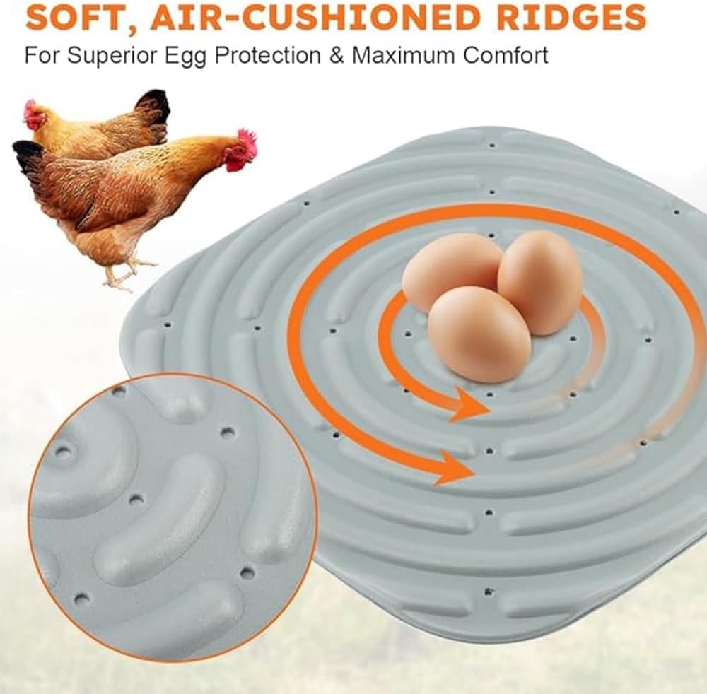 6 PCS Chicken Nesting Box Pads,Chicken Nesting Pad Washable Reusable Nest Box Liner Chicks Bedding Mat for Chicken Coop Laying Eggs Liner,Chicken Nesting Pads for Coop,11.8 X 11.8 Inch(Grey) image number 3