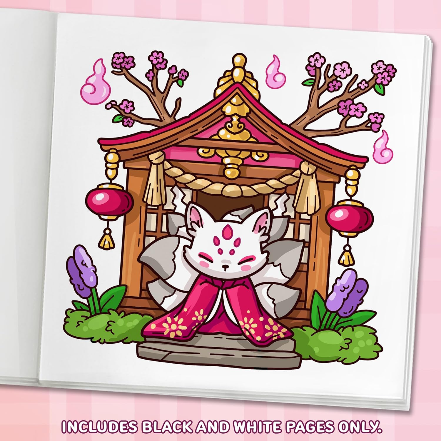 Cozy Japan: Cute Coloring Book for Adults and Teens with Charming Characters and Delightful Japanese Scenes for Relaxation image number 6