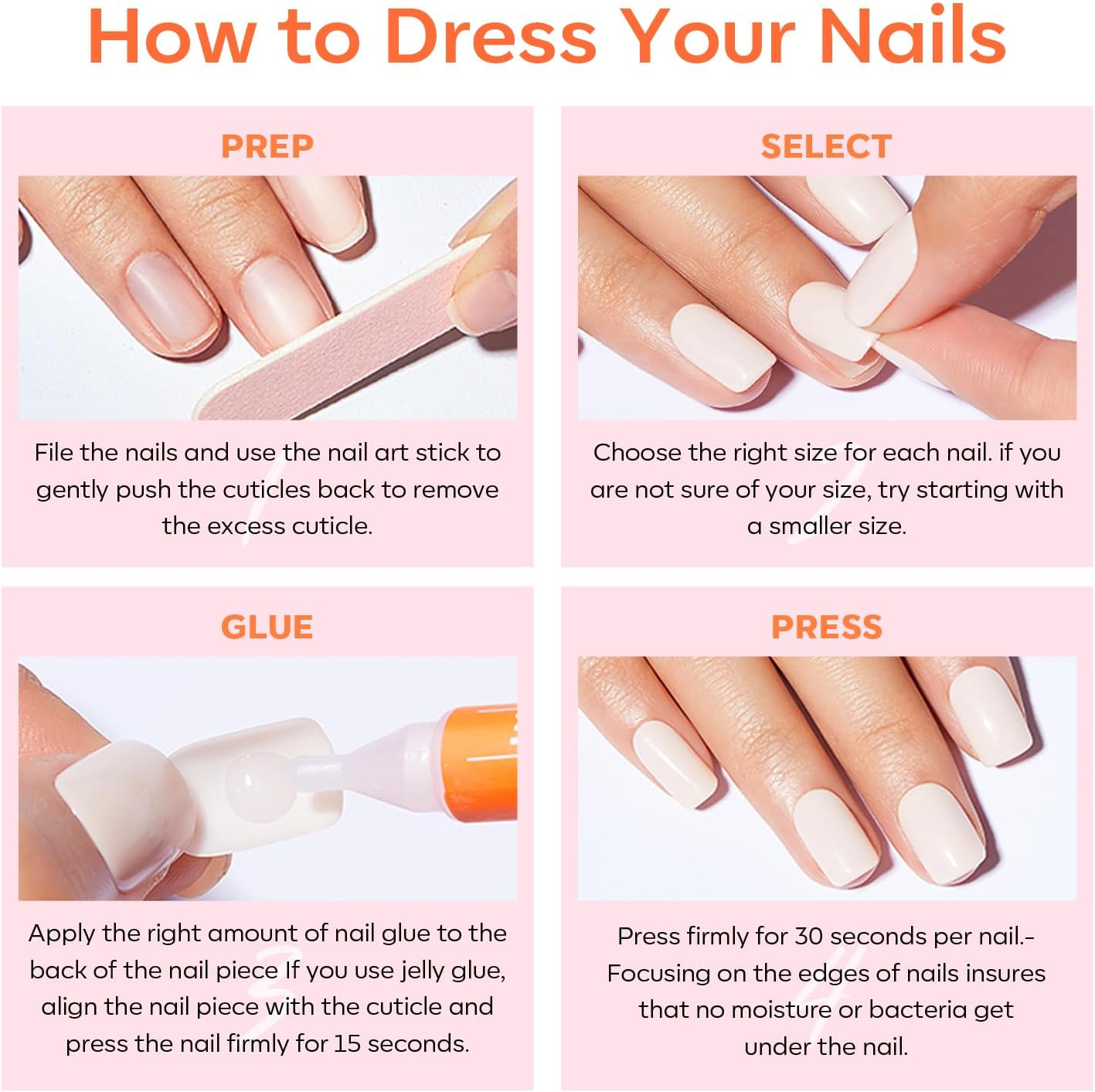 Modelones Short Press on Nails, 32Pcs 16 Sizes Oval Fake Nails with Nail Glue, Adhesive Tabs, Nail File, Prep Pad, Manicure Stick, Real Red 32Pcs 16 Sizes - Real Red image number 2