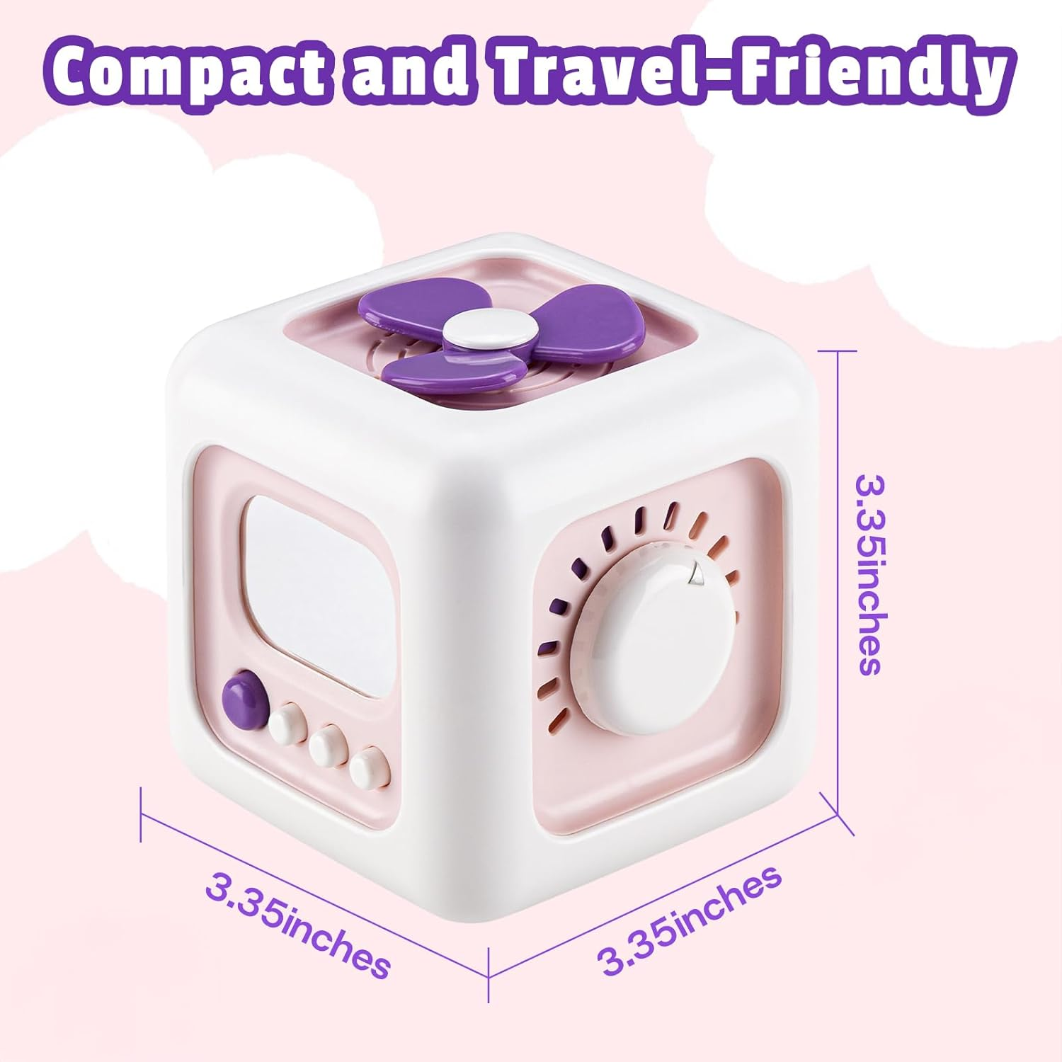 Montessori Busy Cube for Babies Toddlers, Sensory Travel Toys 6-12 Months for Plane, Baby & Toddler Learning & Education Toys for 1 2 Year Old Boy Girl Gifts, Newborn Baby Gifts, Purple image number 1
