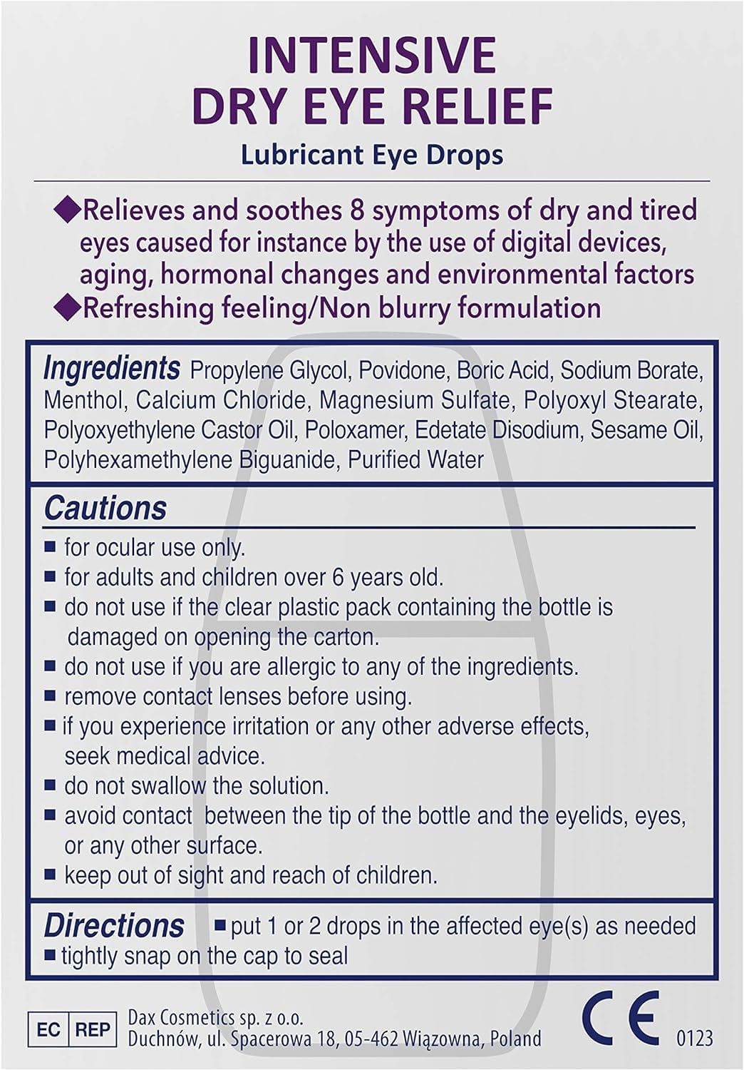 Rohto Dry Aid Intensive Dry Eye Relief Lubricant Eye Drops 10Ml image number 1