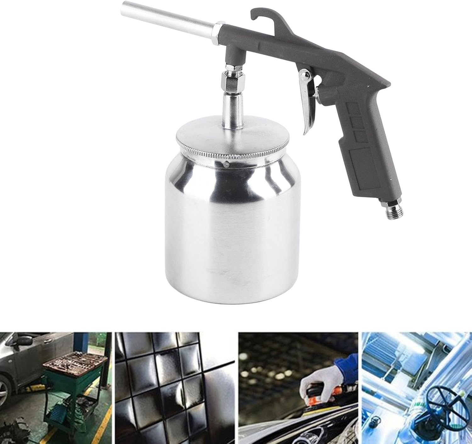 PS-6R Sand Gun Kit with Recovery System, 750Cc Aluminium Pot, Air Compressor Sandblaster Tool for Metal, Wood, Surface Polishing, 10.0 Bar Working Pressure